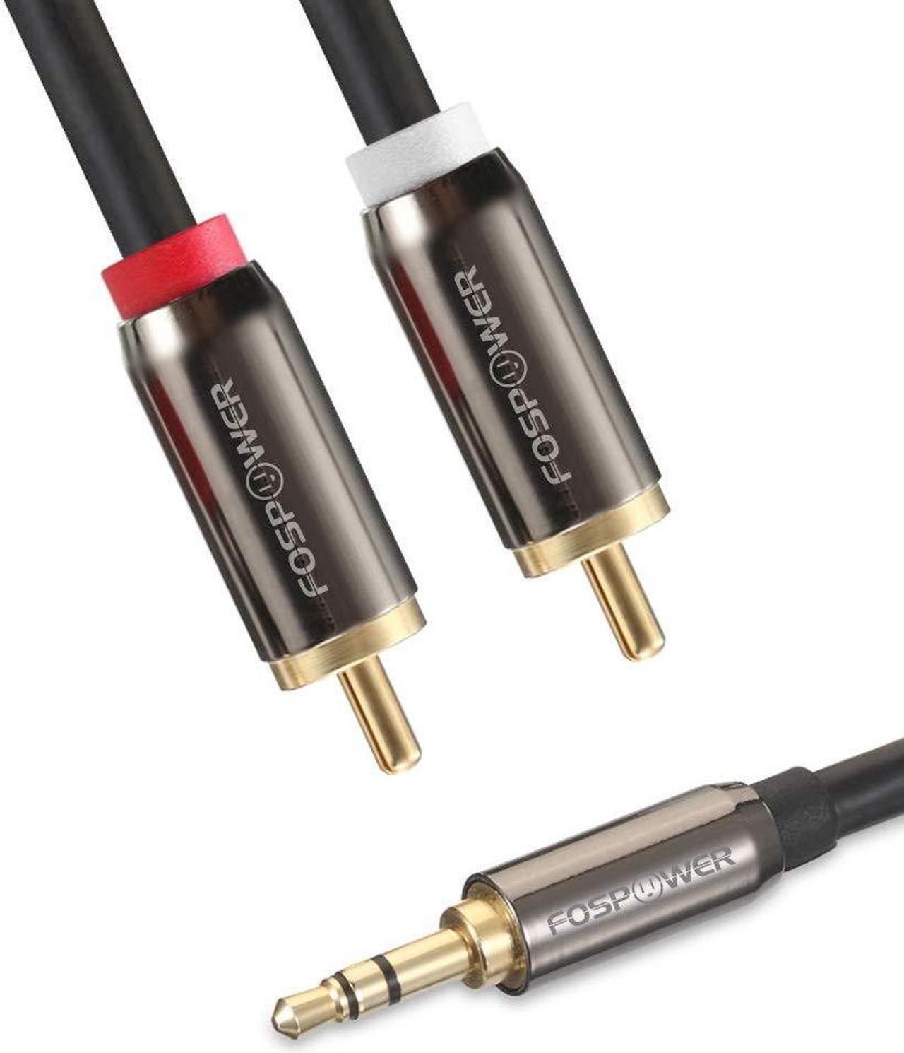 Alt view image 7 of 7 - FosPower 3.5mm to RCA Cable (25FT), RCA Audio Cable 24K Gold Plated Male to Male Stereo Aux Cord [Left/Right] Y Splitter Adapter Step Down Design