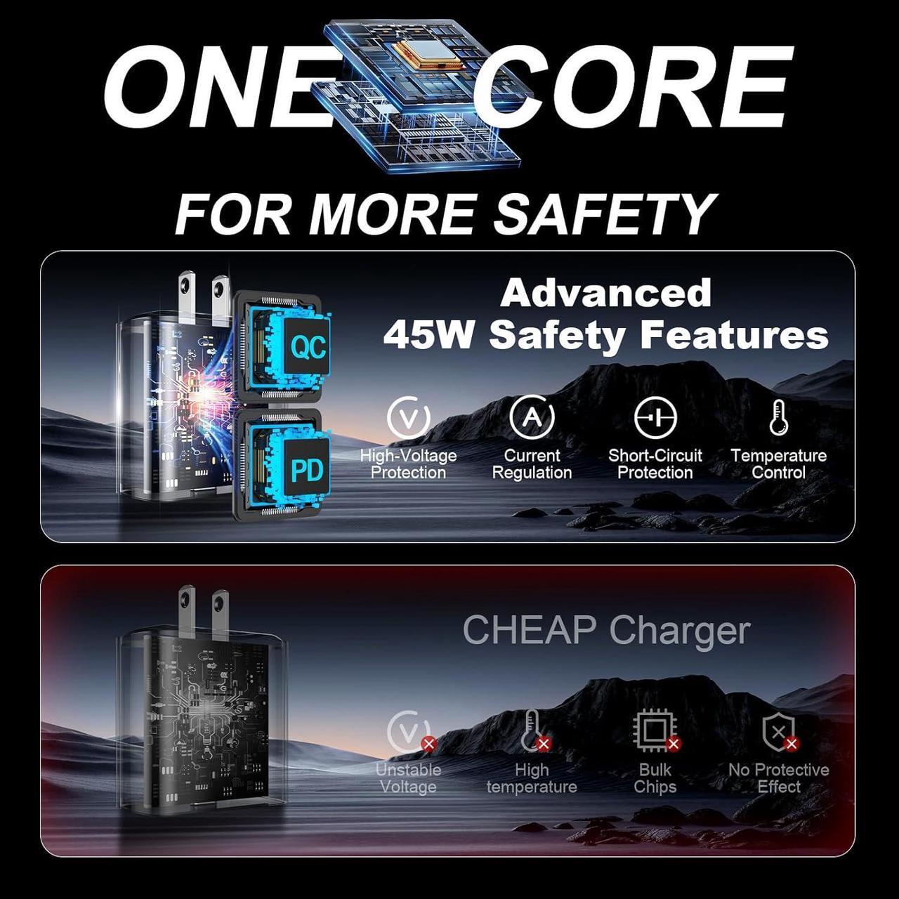 Alt view image 6 of 7 - S25 S24 S23 Ultra Charger 45W USB C Samsung Super Fast Charger Type C&10Ft Long C Charger Cable Cord Fast Charging Android Phone Charger Block for Samsung Galaxy S25Ultra/S25Plus/S25/S24Ultra/S24/S23