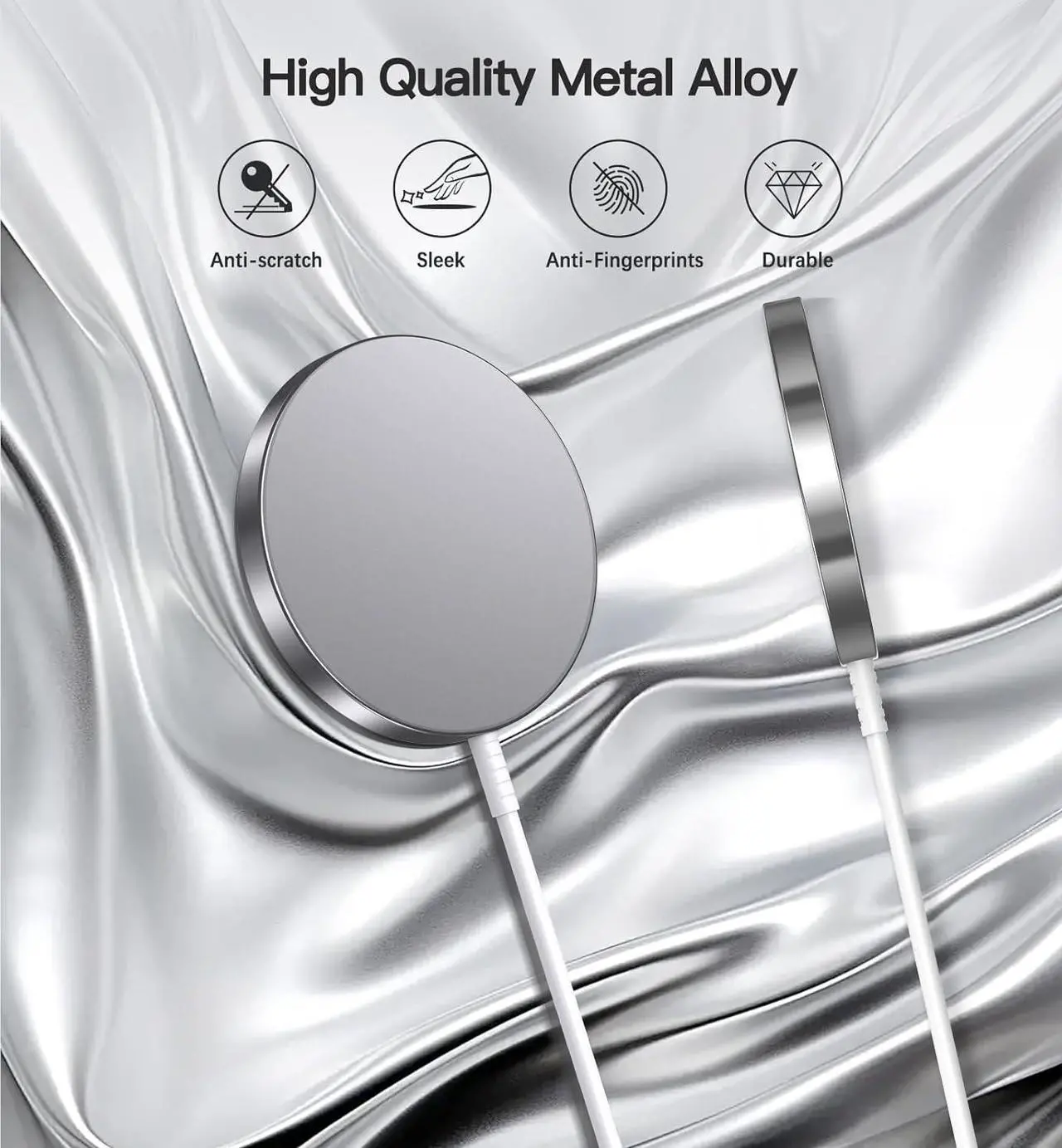 Alt view image 7 of 7 - Magnetic Wireless Charger 15W Fast Mag Safe Charger for Cell Phone 16 Pro Max/16 Pro/16 Plus/16/15/14/13/12 Series 2 Pack Charging Pad for AirPods 3/2/Pro 2/Pro Mag-Safe Original Replacement