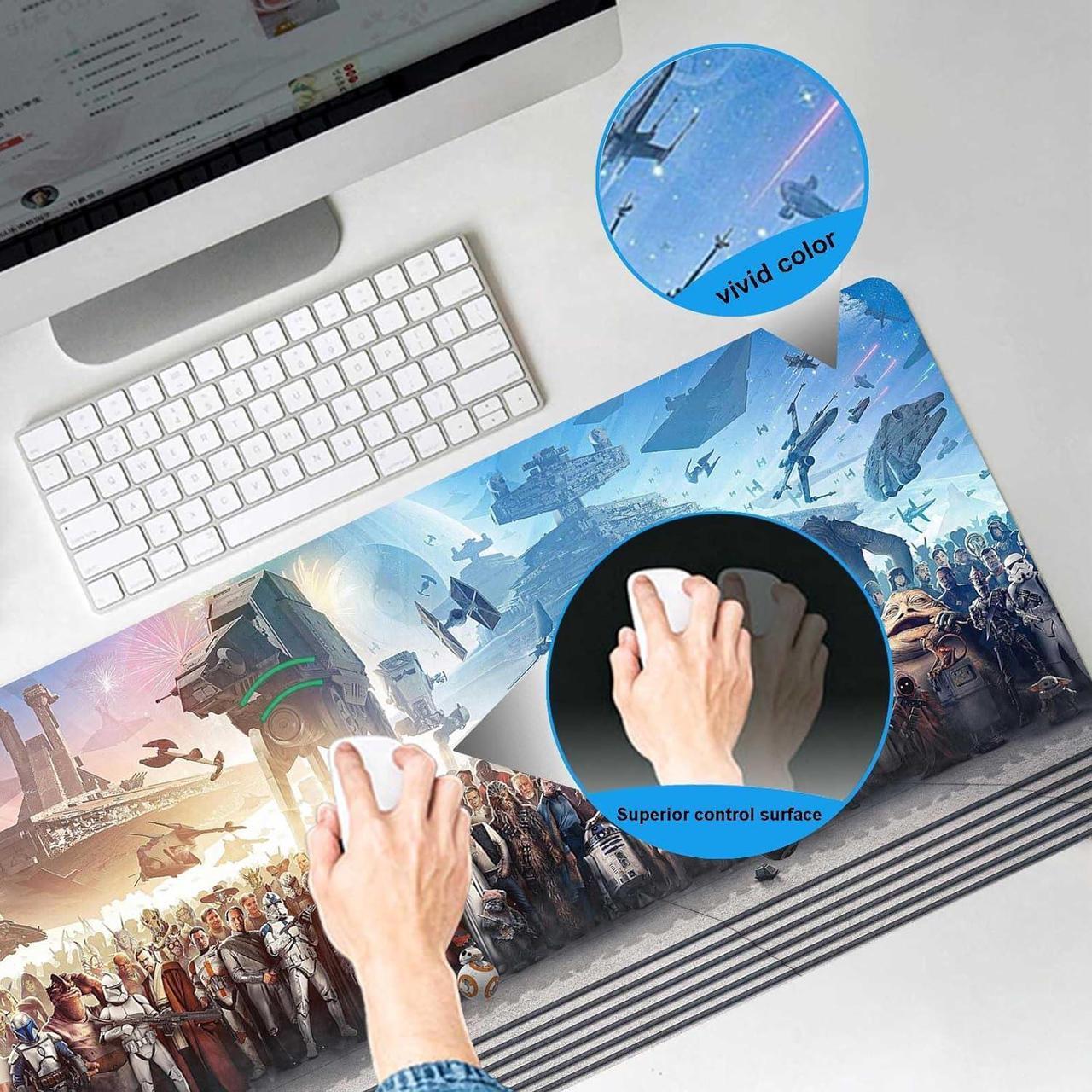 Alt view image 2 of 7 - XXL Large Gaming Mouse Pad The Chosen One Custom Desk Pad Mousepad with Anti-Slip Rubber Base Stitched Frame Mouse Mat Portable Desk Mat for Computer Keyboard Mice Laptop & PC 31.5X15.7 Inch