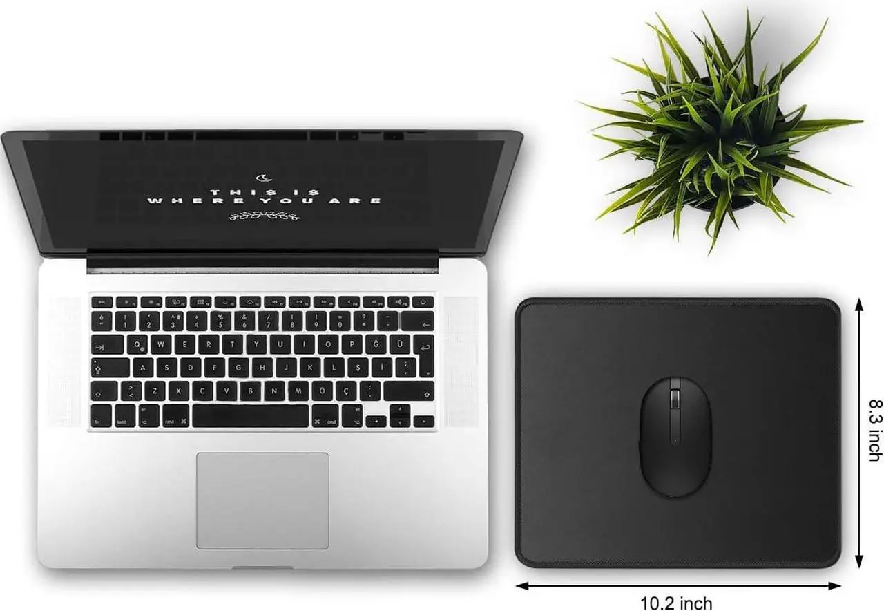 Alt view image 2 of 7 - 3 Pack Mouse Pad with Stitched Edge Comfortable Mouse Pads with Non-Slip Rubber Base Washable Mousepads Bulk with Lycra Cloth Mouse Pads for Computers Laptop Mouse 10.2x8.3x0.12inch Black