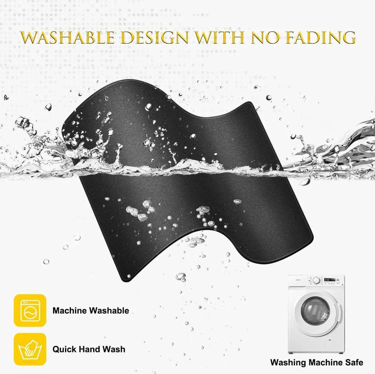 Alt view image 6 of 7 - 3 Pack Mouse Pad with Stitched Edge Comfortable Mouse Pads with Non-Slip Rubber Base Washable Mousepads Bulk with Lycra Cloth Mouse Pads for Computers Laptop Mouse 10.2x8.3x0.12inch Black