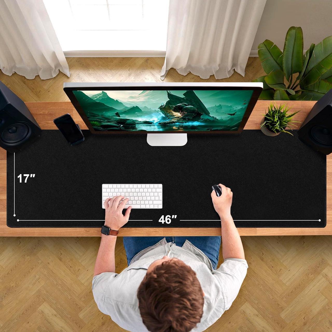 Alt view image 7 of 7 - Huge 46x17 5mm Gaming Mouse Pad Large Mouse Pad for Desk Mouse Pad Gaming Giant Black XXL Thick Long Extra Large Extended Big Mouse Pad Gamer Desk Mat