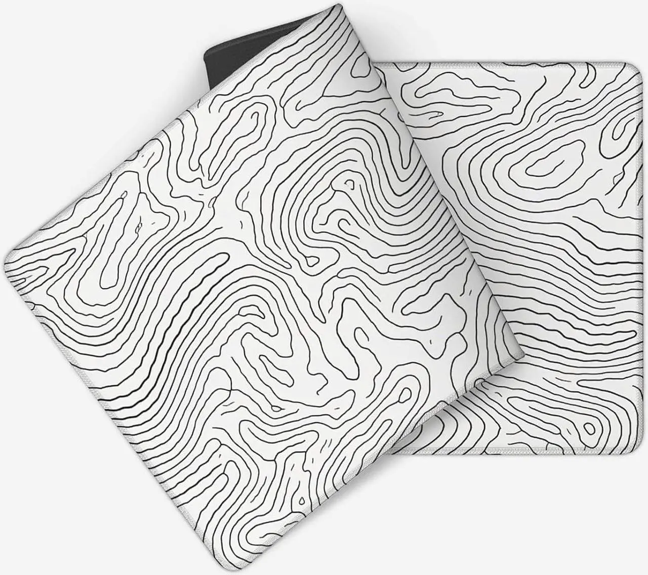 Alt view image 2 of 7 - Topographic White Gaming Mouse Pad 12x 31.5in Desk Mat Minimalist Mouse Pads for Desk Extended White Keyboard Mousepad with Non-Slip Base and Stitched Edge