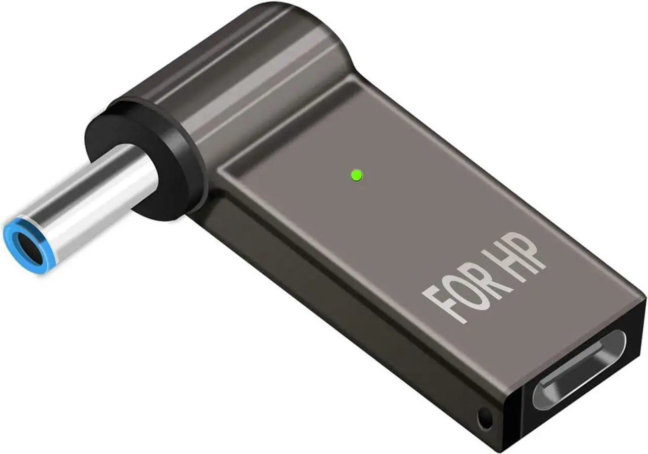 Main image of USB C to 4.5mm Laptop Charging Female Type C to Male DC 4.5 x 3.0mm Jack Plug Converter 100W PD Power Charger Connector Tip for Probook Notebook Elitebook f211wm f233wm Envy 17 13 15 HP 45W/65W laptop