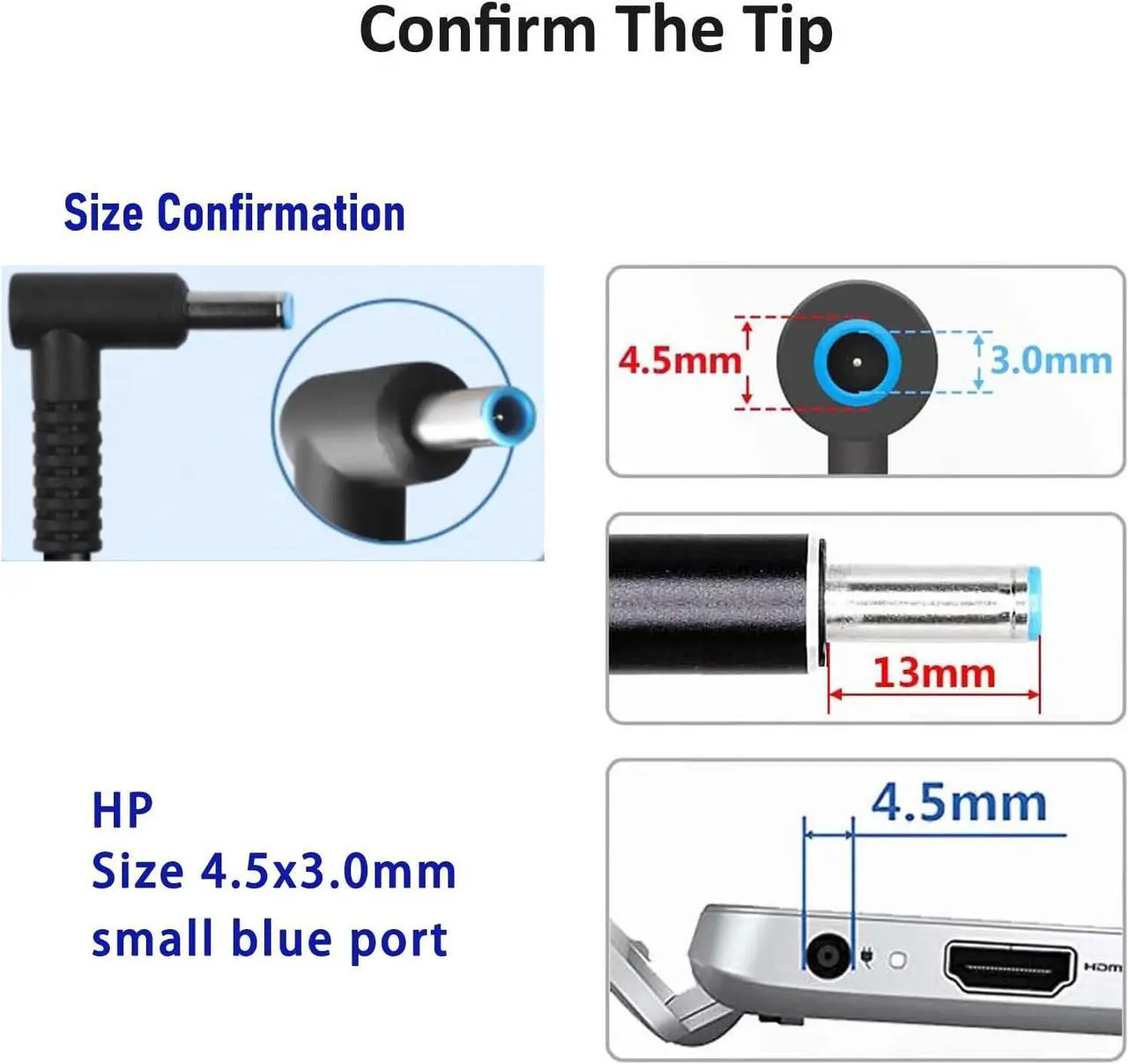 Alt view image 3 of 7 - USB C to 4.5mm Laptop Charging Female Type C to Male DC 4.5 x 3.0mm Jack Plug Converter 100W PD Power Charger Connector Tip for Probook Notebook Elitebook f211wm f233wm Envy 17 13 15 HP 45W/65W laptop