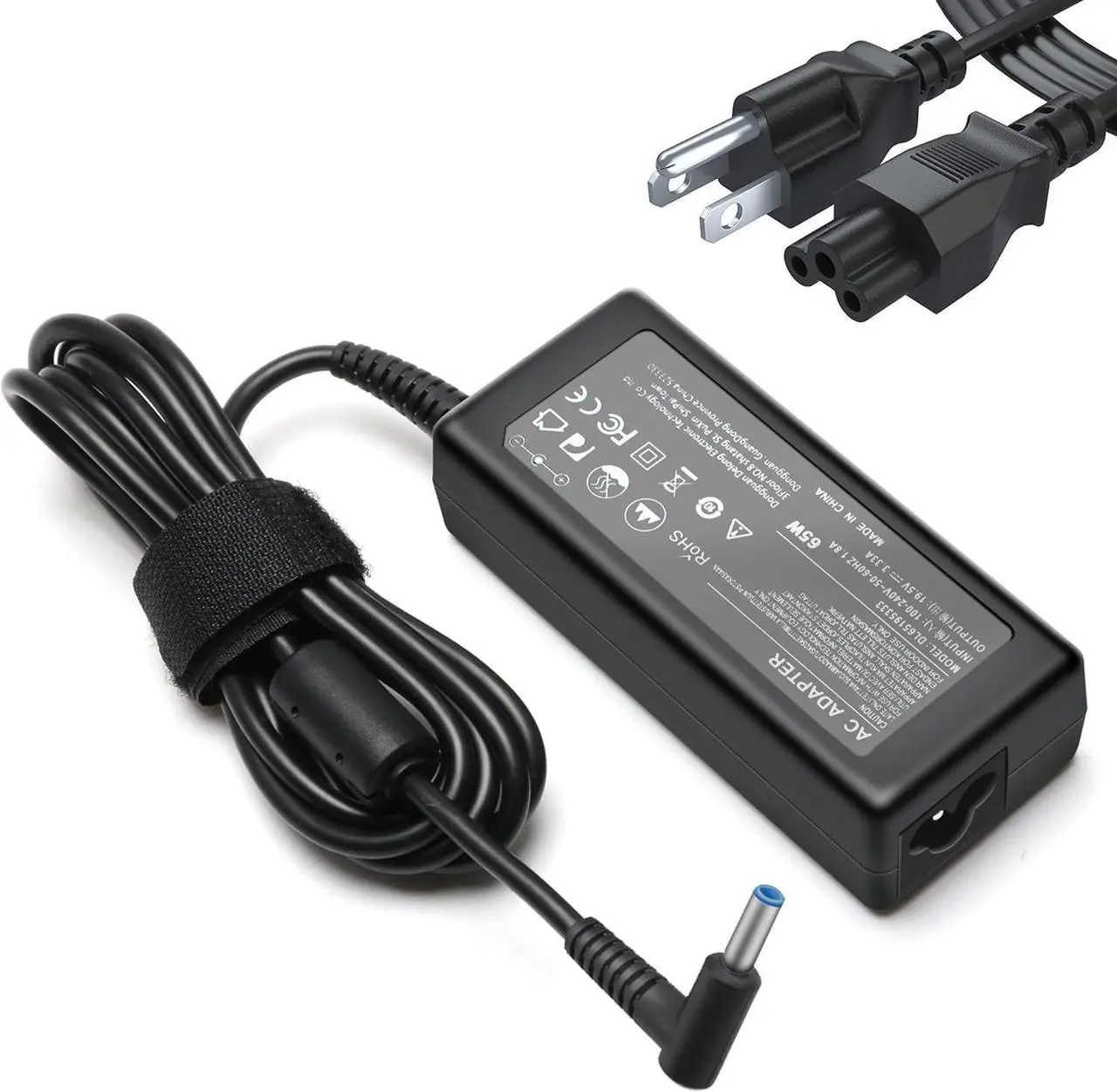Main image of 65W AC Adapter Laptop Charger for HP Envy 13 15 17 15t 15m 17m X360 15-1039wm 15-1033wm 15-1010dx 15-w237cl 15-w110nr 15-ee1093cl 15m-eu0033dx 15-u010dx 17m-ch0013dx Notebook Power Supply Cord