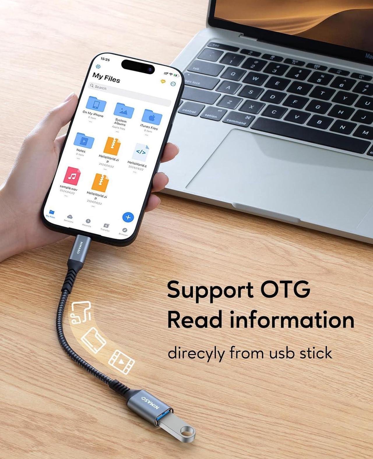 Alt view image 5 of 7 - USB C to USB 3.0 Adapter [2 pack] USB C to USB A Adapter USB Type-C to USB Thunderbolt 3 to USB Adapter OTG Cable for iPhone 15/15 Pro/15 Plus/15 Pro Max Macbook Pro/Air Galaxy S20 and more