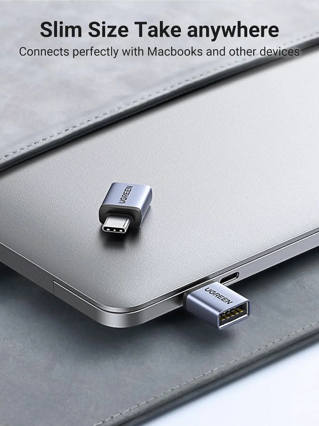 Alt view image 7 of 7 - USB to USB C Adapter 10Gbps 2 Pack USB C to USB Adapter USB C 3.2 Gen 2 Male to USB A Female Adapter Compatible with iPhone 16 15 Pro//MacBook Pro/Air/iPad Pro Thunderbolt 4/3 Gray