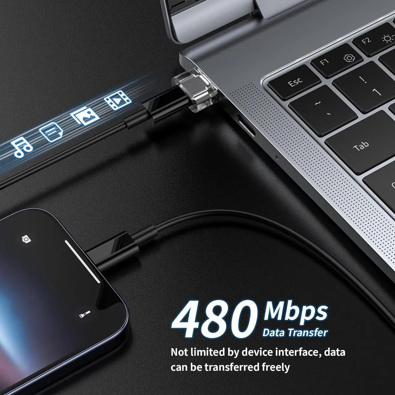 Alt view image 5 of 7 - 10 Pack USB to USB C Adapter USB C Female to A Male Charger Converter Compatible with Apple Watch iPhone 15 14 13 12 Pro Max Plus Note iPad 9 10 Air 5 Mini 6 Galaxy Pixel and etc.(Clear)