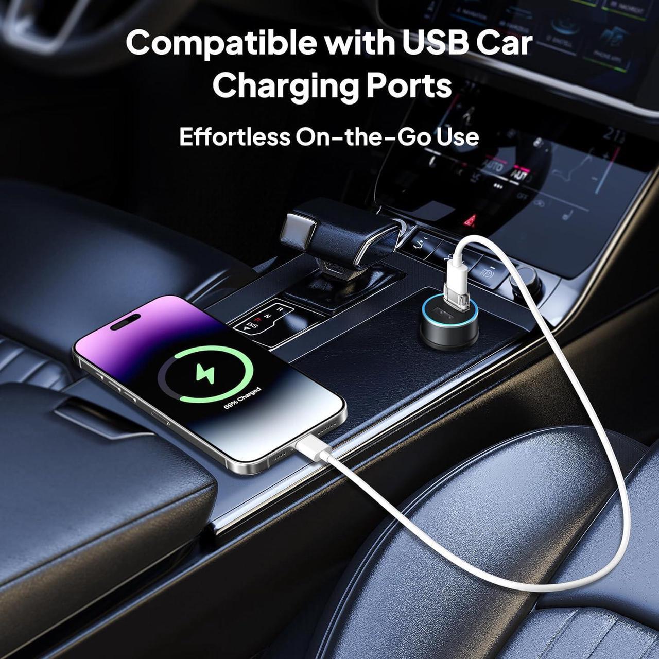 Alt view image 3 of 7 - USB to USB C Adapter 4 Pack Transparent Type-C Female to A Male Car Charger Converter for New iPhone 16 Pro Max Plus 15 14 13 Apple Watch 10 9 8 Airpods iPad Air 5 Mini 6 7  S24 Ultra