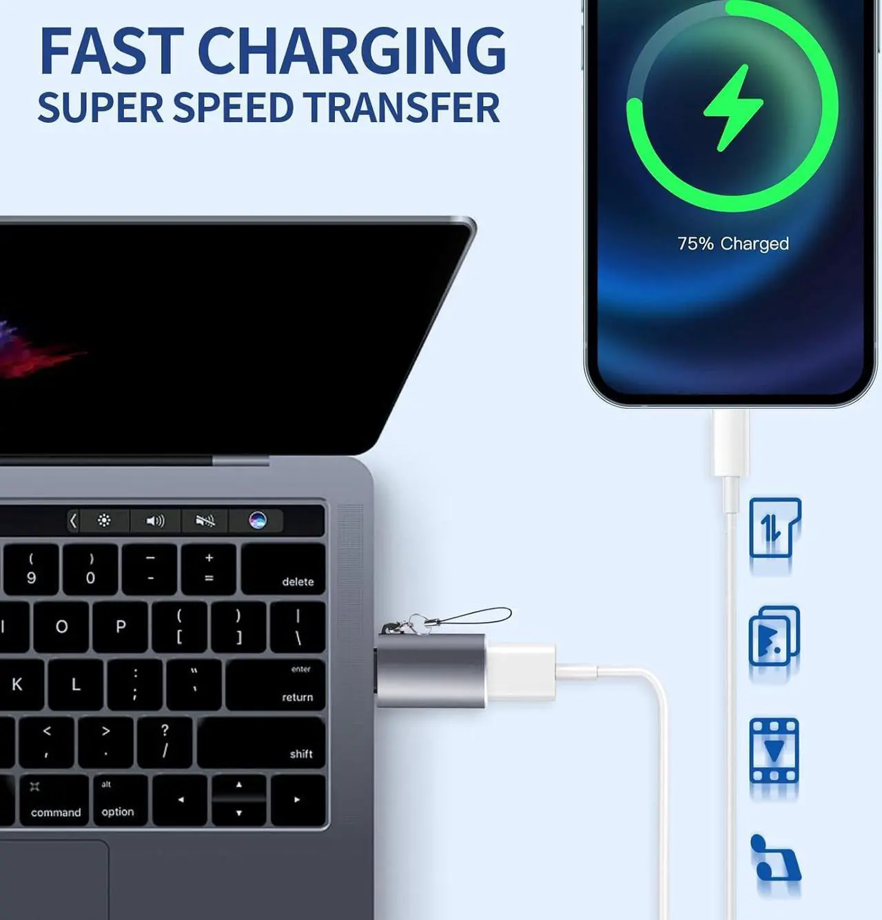 Alt view image 6 of 7 - USB C to USB Adapter USB C Male to USB 3.0 Female Adapter (3-Pack) Type C Thunderbo lt 4 OTG Converter for iPhone 15 Max  MacBook iPad  Galaxy S24 S23  XPS and More Type C Devices
