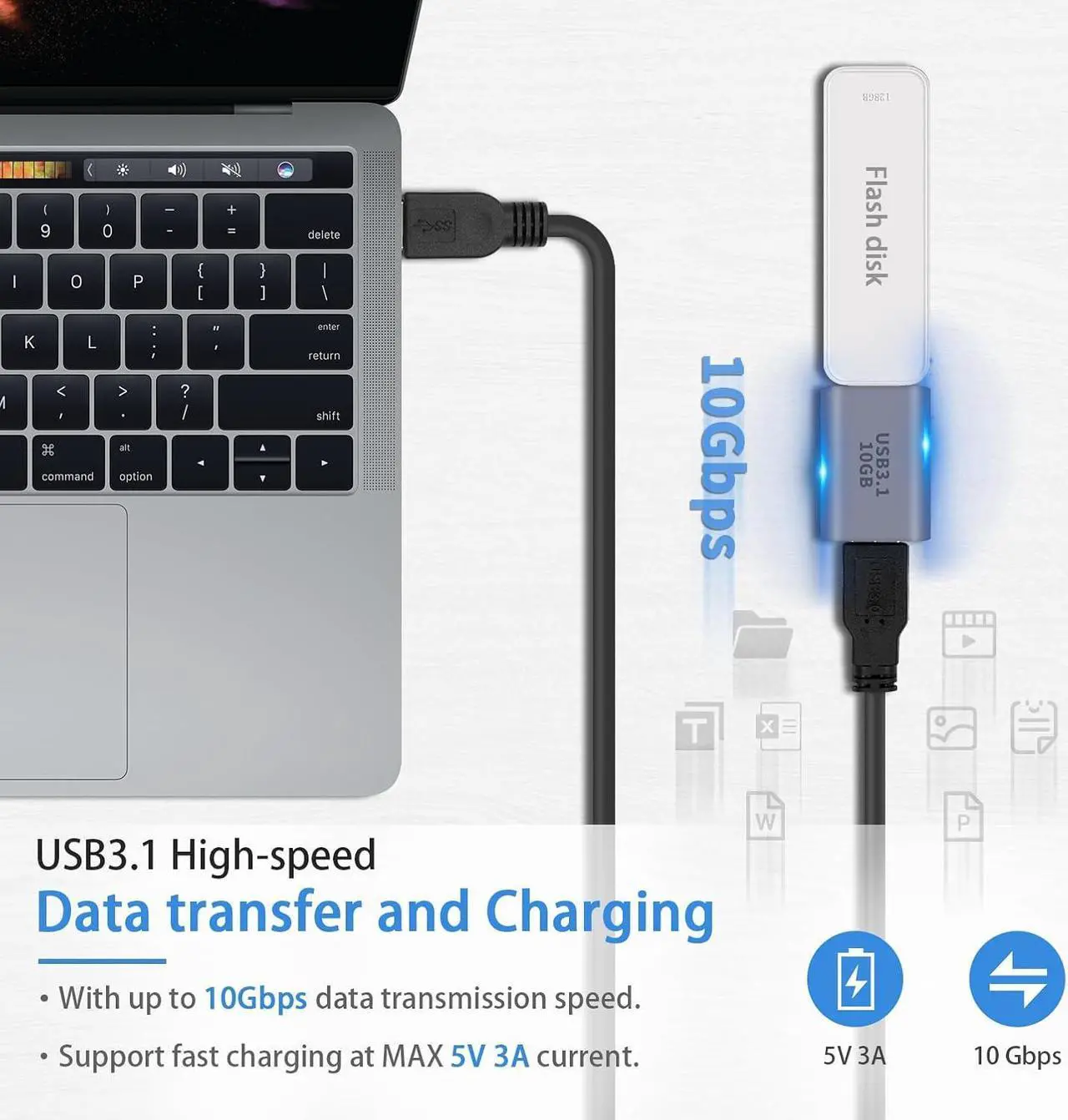 Alt view image 2 of 7 - USB C Female to USB Female Adapter 3.1 Gen2 USB C Female to USB A Female Adapter USB 3.1 A to USB Type C Adapter Double-Sided 10 Gbps Support Data Sync and Charging for Laptop PC etc 1Pack
