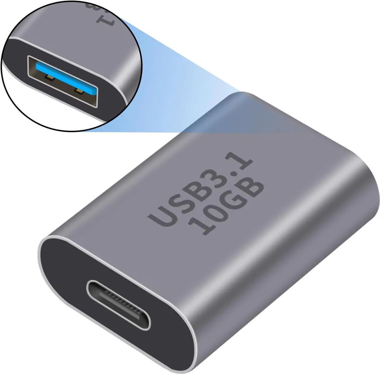 Alt view image 3 of 7 - USB C Female to USB Female Adapter 3.1 Gen2 USB C Female to USB A Female Adapter USB 3.1 A to USB Type C Adapter Double-Sided 10 Gbps Support Data Sync and Charging for Laptop PC etc 1Pack