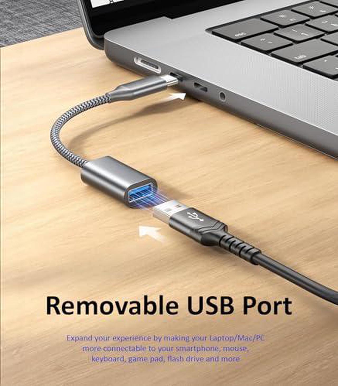 Alt view image 5 of 7 - OTG USB-C to USB 3.0 Adapter [2Pack] Thunderbolt 3 Compatible with Apple MacBook Pro/Air iPhone 16 Pro Max/Plus/15  Galaxy S24/S23/S22/S21