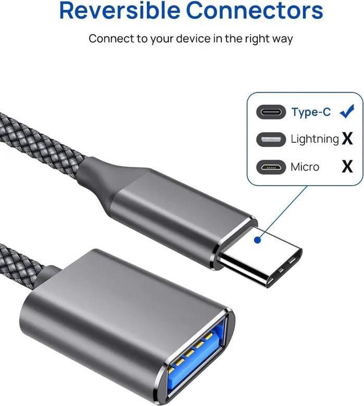 Alt view image 6 of 7 - OTG USB-C to USB 3.0 Adapter [2Pack] Thunderbolt 3 Compatible with Apple MacBook Pro/Air iPhone 16 Pro Max/Plus/15  Galaxy S24/S23/S22/S21
