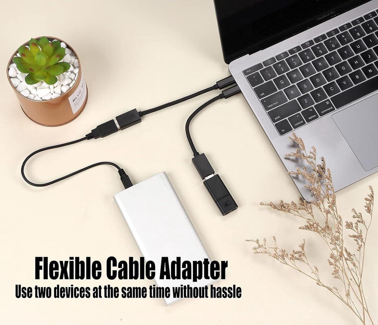Alt view image 3 of 6 - OTG USB-C 3.0 Adapter (2 Pack) Compatible with  Galaxy Tab S5e to Quick Multi-Use Functions to Backup Keyboard mice Thumb Drives Saves More (Black)