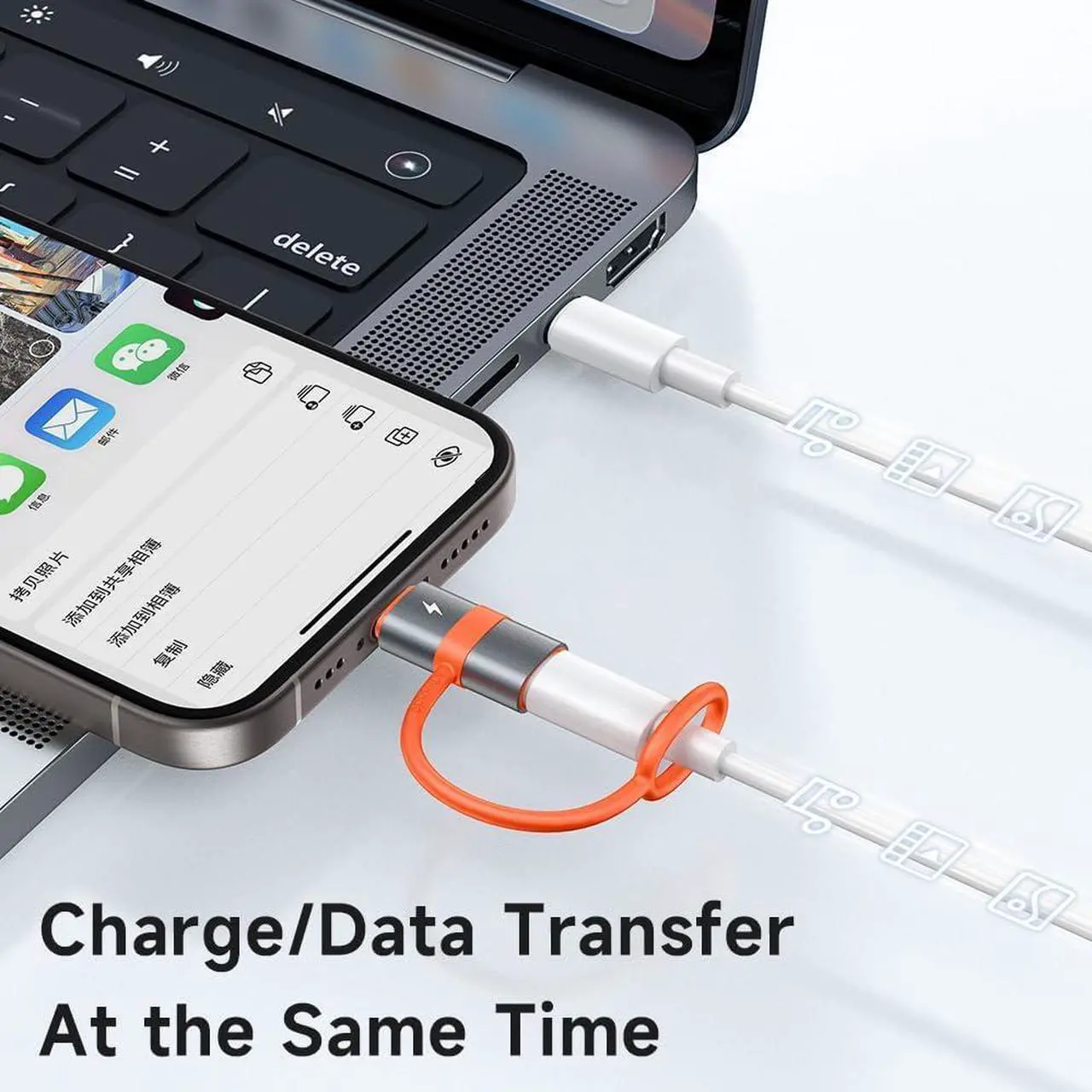 Alt view image 5 of 6 - Lightning Female to USB C Male Adapter 60W Lightning to Type-C Adapter PD Fast Charging for iPhone 15/15 Pro/15 ProMax/15 Plus/iPad Pro/iPad Air/MacBook Pro/Galaxy No Support OTG/Audio