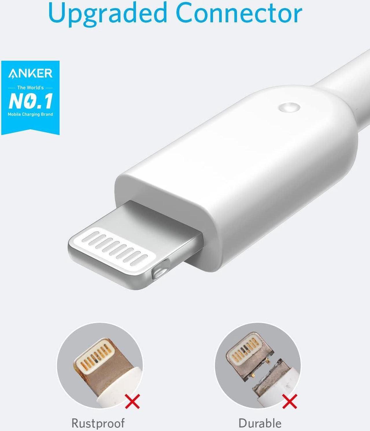 Alt view image 2 of 6 - iPhone Charger Cable Powerline II Lightning Cable (10ft) Durable Cable MFi Certified for iPhone X / 8/8 Plus /7/7 Plus / 6/6 Plus / 5s (White) iPad 8 and More