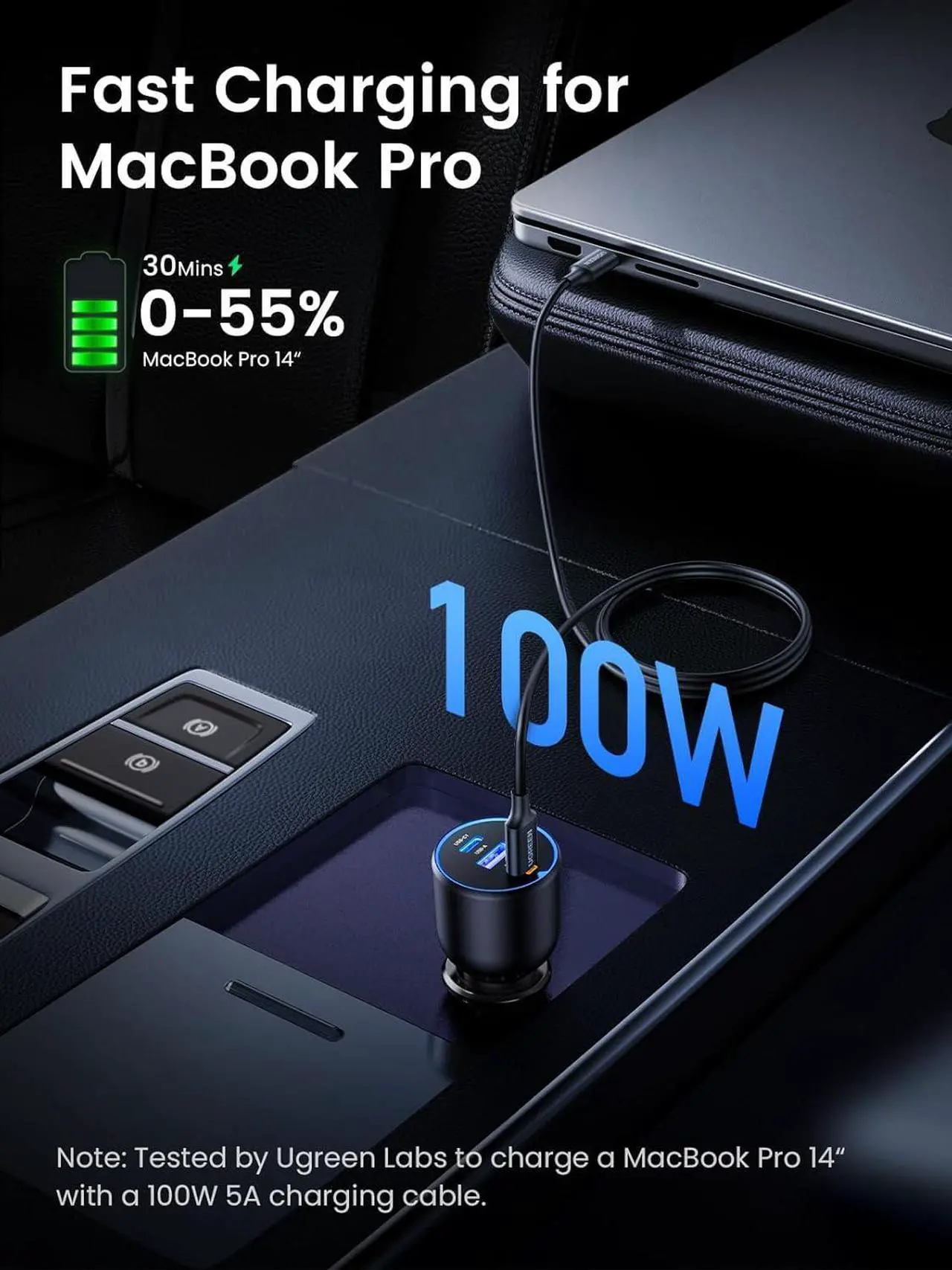 Alt view image 4 of 7 - 130W USB C Car Charger Type C Car Charger Adapter Compatible with iPhone 16 16 Plus 16 Pro 16 Pro Max 15 14 13 12 Galaxy S24 S23 Ultra iPad MacBook and More