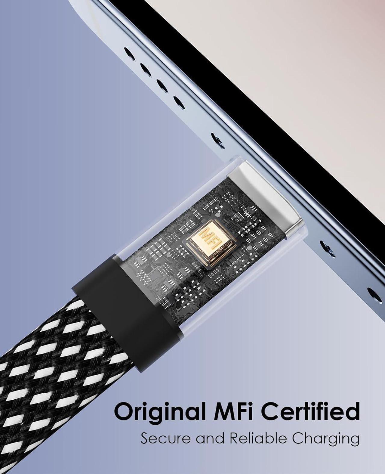 Alt view image 6 of 7 - Magnetic Lightning Cable 3.3ft Coiled iPhone Charger Cord Braided iPhone Charging Cable MFi Certified Compatible with iPhone 14 13 13Pro 12 11 Max XS XR X 8 7 SE Flat