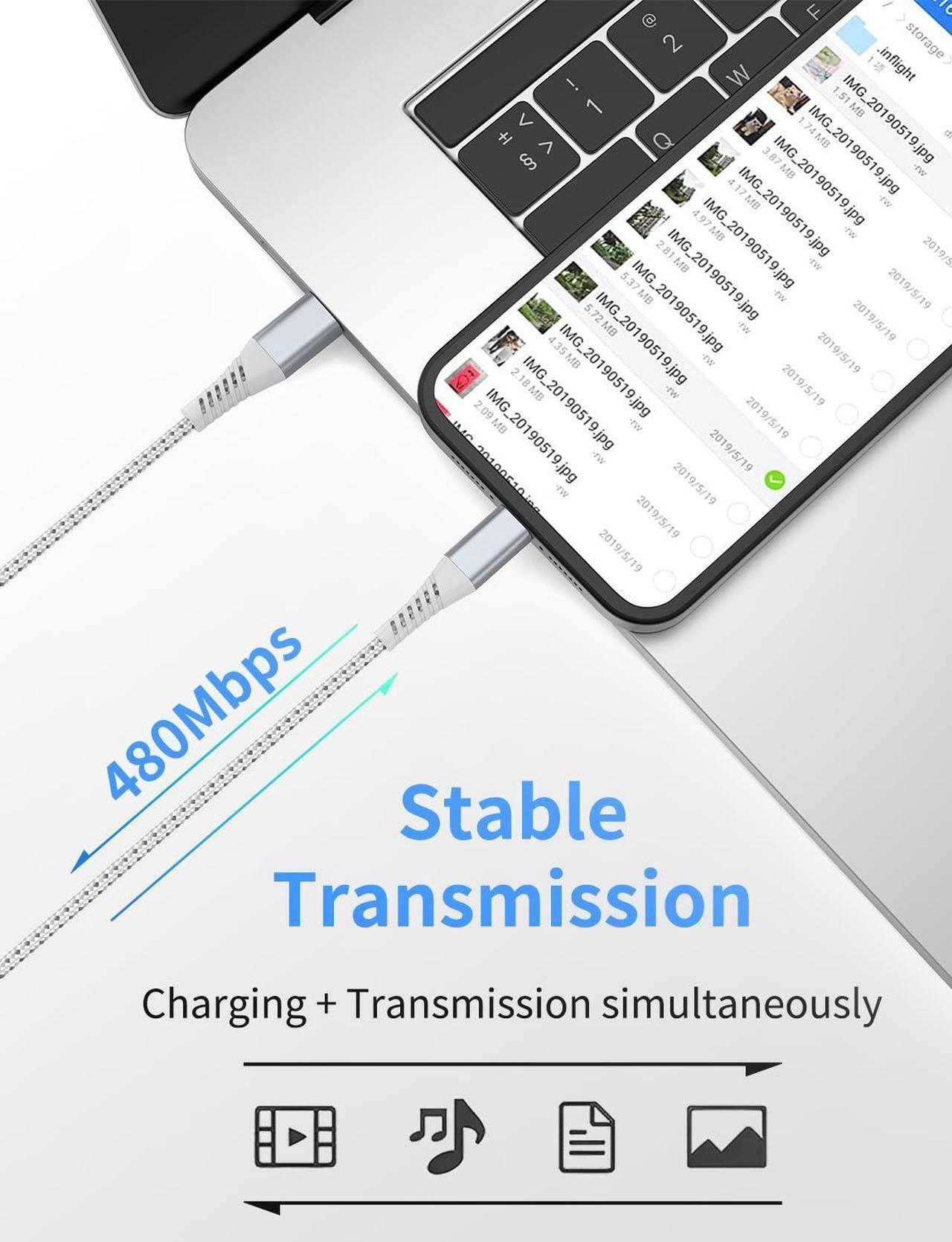 Alt view image 4 of 7 - Short USB C to Lightning Cable6 inch 3 PackBraided Type C to Lightning Cable PD Fast Charging 0.5 Foot USBC to Lightning Cable for iPhone 14 13 12 Pro Max Mini 10 8 Plus XR XS SE  AirPods