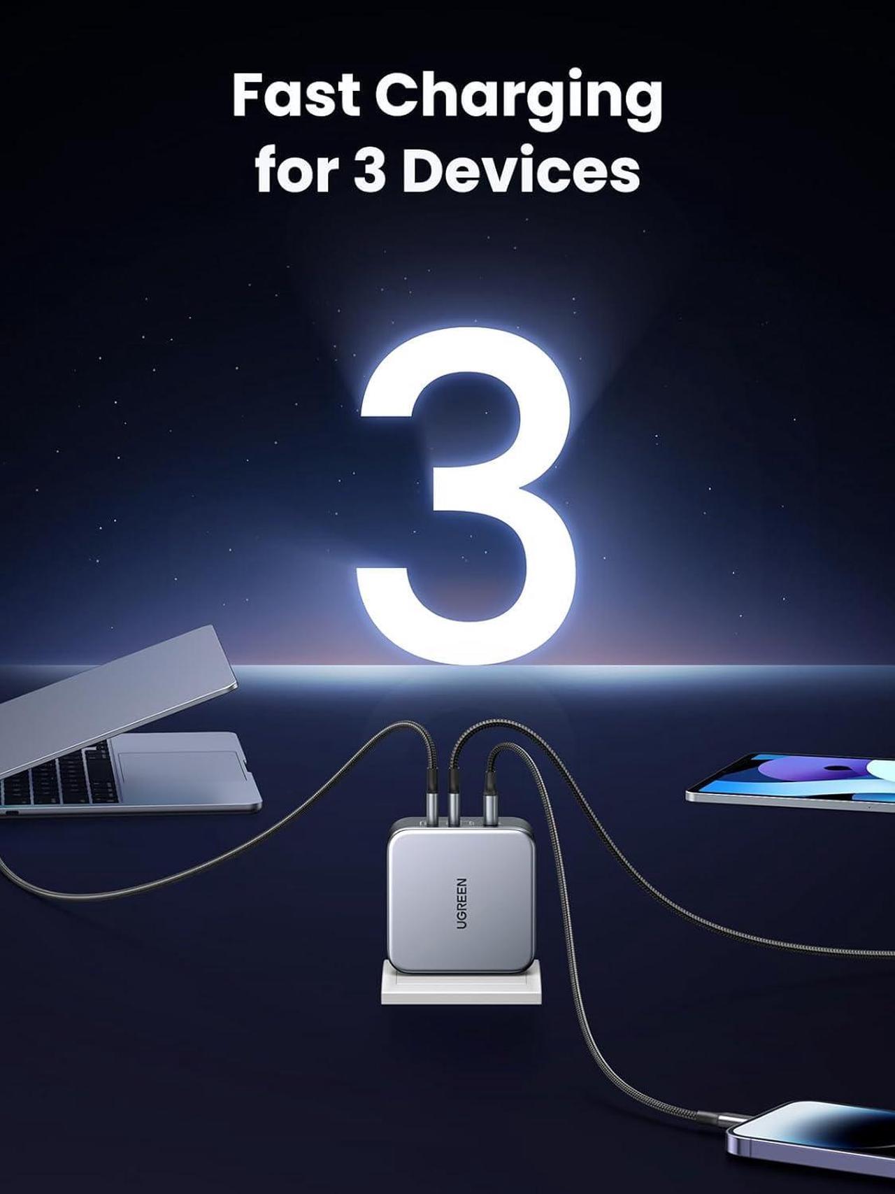 Alt view image 5 of 7 - 250W USB C Charger 8-Ports PD3.1 140W Fast Charging Station Compact Laptop GaN Charger for MacBook Pro iPad iPhone 15 14 Series Galaxy S23/S22 Pixel and More