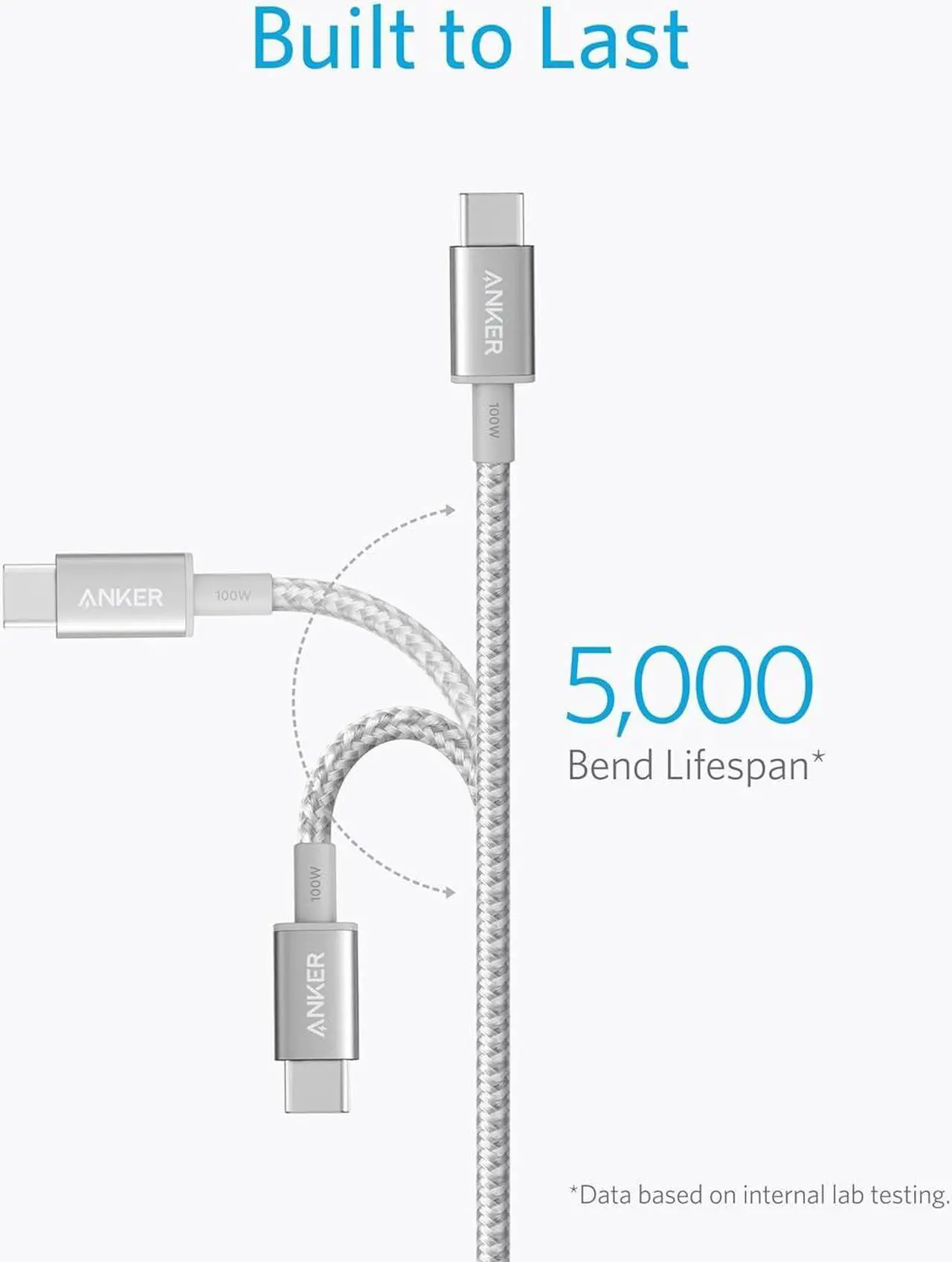 Alt view image 6 of 7 - USB C to USB C Cable Type C Charging Cord Fast Charge(10FT 100W) for iPhone 16/16 pro MacBook and More(USB 2.0 Silver)