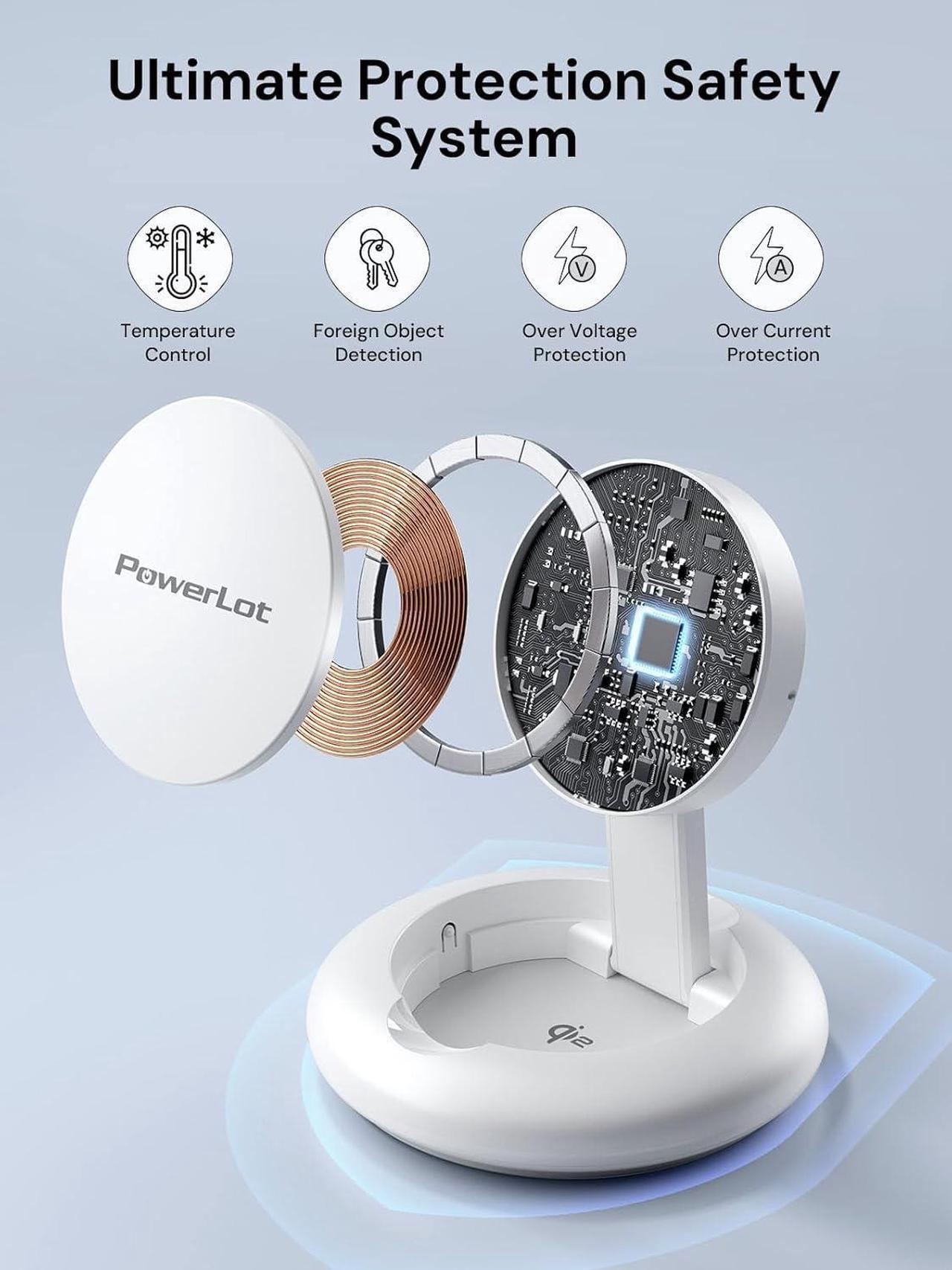 Alt view image 3 of 7 - Wireless Charger 15W Fast Qi2-Certified Wireless Charging Station Compatible with iPhone 16/15 /15 Plus / 15 Pro /15 Pro Max /14/13 /12 Qi2 Enabled Devices (20W PD Charger Included)
