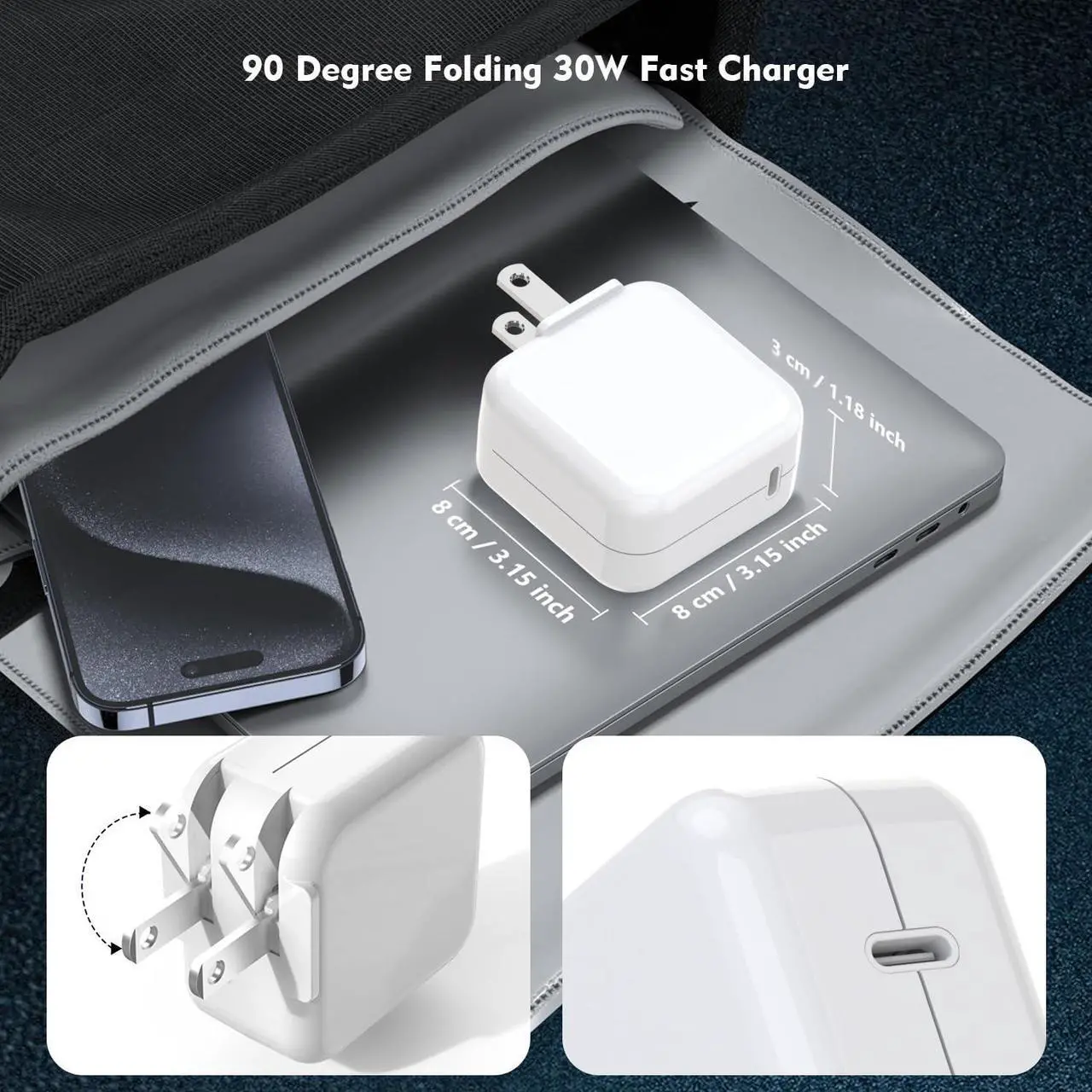 Alt view image 5 of 7 - 96W Charger for Mac Pro16 14 Inch Mac Book Air 15 13 Inch M4 M3 M2 M1 from 2024 2023 2022 2021 96W 70W USB-C to Mag 3 Power Adapter Include 6.6ft 5A USB-C to Magnetic 3 Cable(Original Quality)