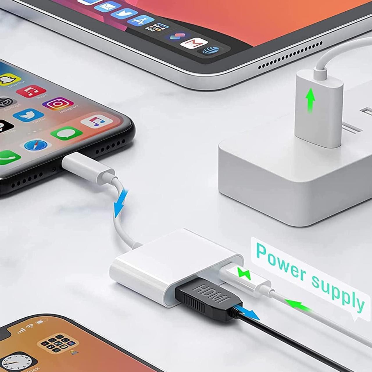 Alt view image 2 of 7 - [Apple MFi Certified] Lightning to HDMI Adapter Lightning to Digital AV Adapter 1080P Sync Screen iPhone HDMI Adapter Compatible with Lightning Port Devices for Projector/Monitor/TV