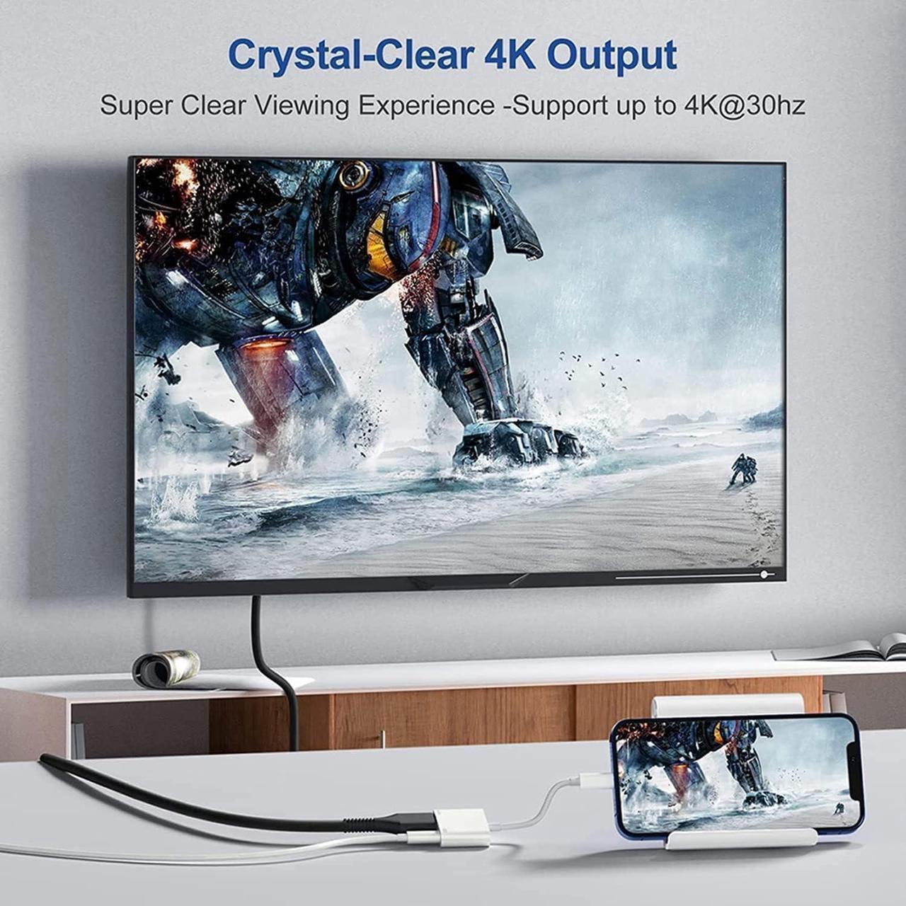 Alt view image 3 of 7 - [Apple MFi Certified] Lightning to HDMI Adapter Lightning to Digital AV Adapter 1080P Sync Screen iPhone HDMI Adapter Compatible with Lightning Port Devices for Projector/Monitor/TV