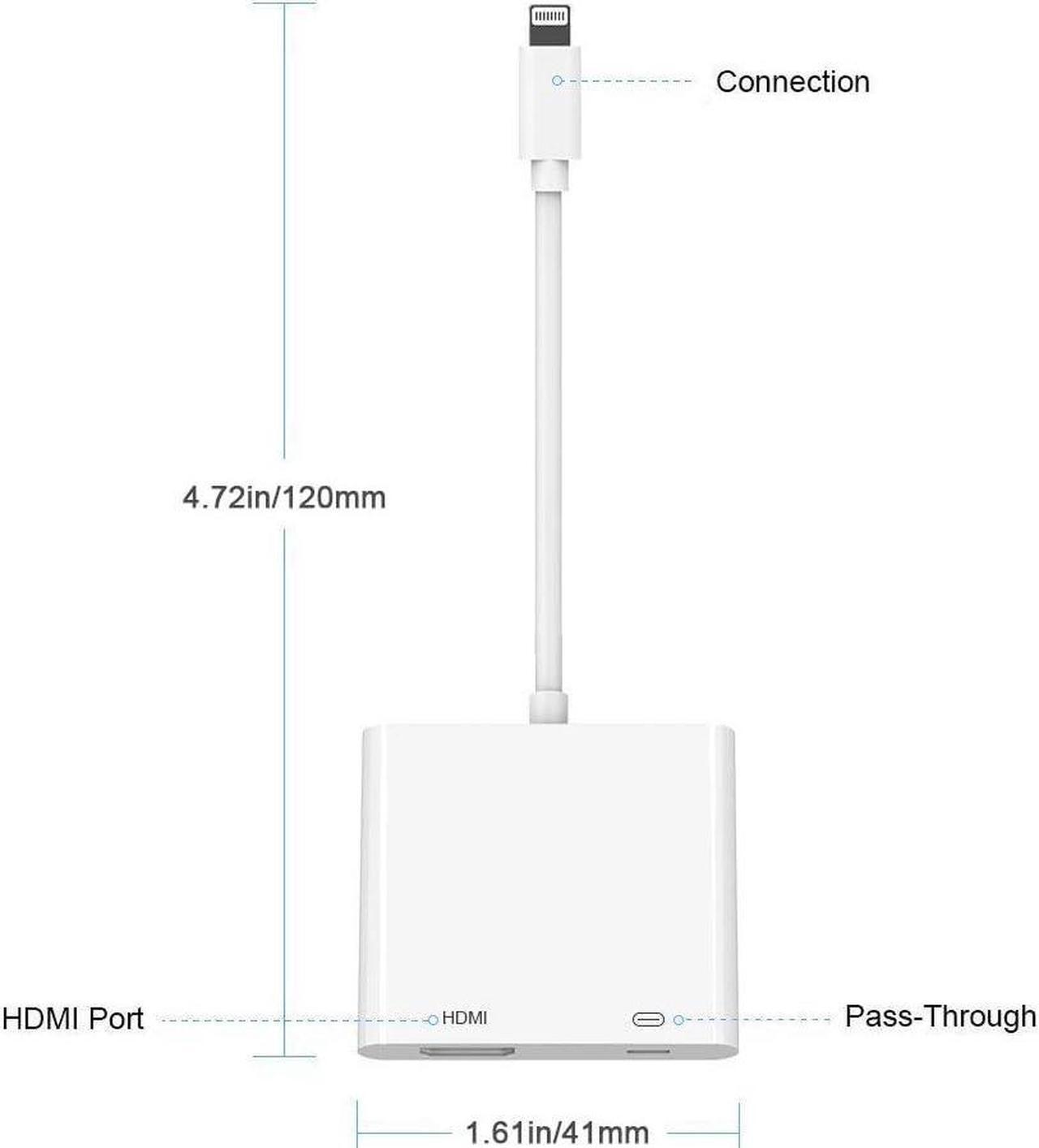 Alt view image 7 of 7 - [Apple MFi Certified] Lightning to HDMI Adapter Lightning to Digital AV Adapter 1080P Sync Screen iPhone HDMI Adapter Compatible with Lightning Port Devices for Projector/Monitor/TV