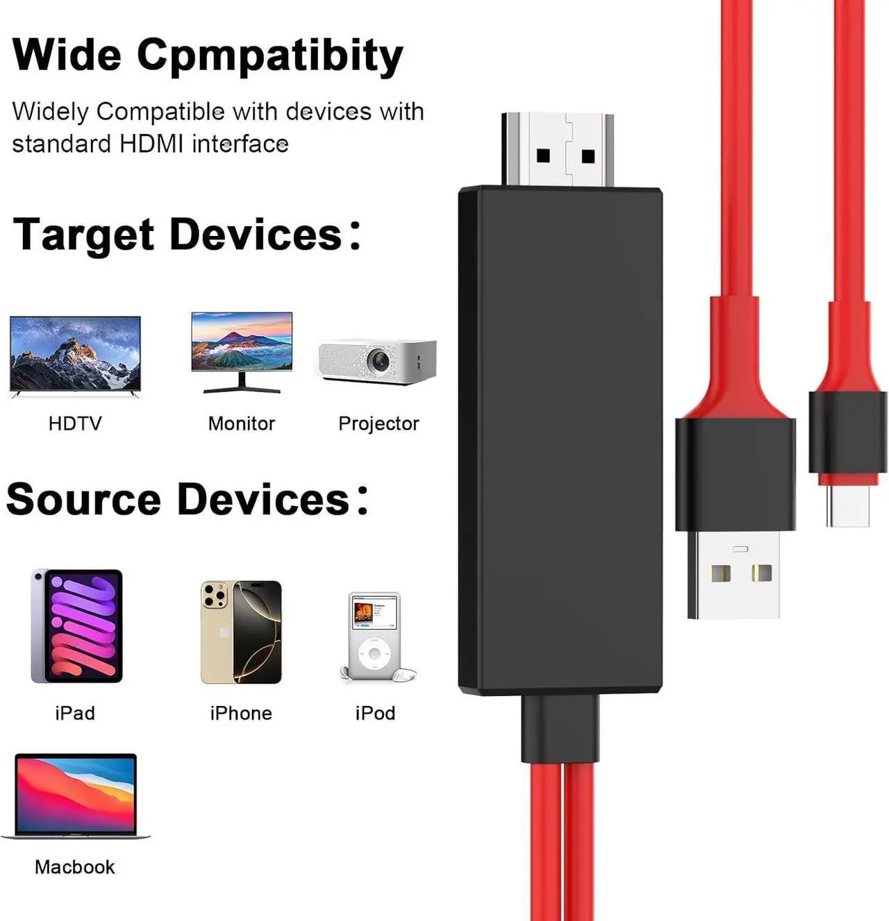 Alt view image 4 of 7 - USB C to HDMI Adapter for iPhone 16 to TV [Apple MFi Certified] USB Type C Digital AV Adapter 1080P 4K Sync Screen Connector Cable for iPhone 16/16 Plus/16 Pro/16 Pro Max/15 to HDTV Projector Monitor