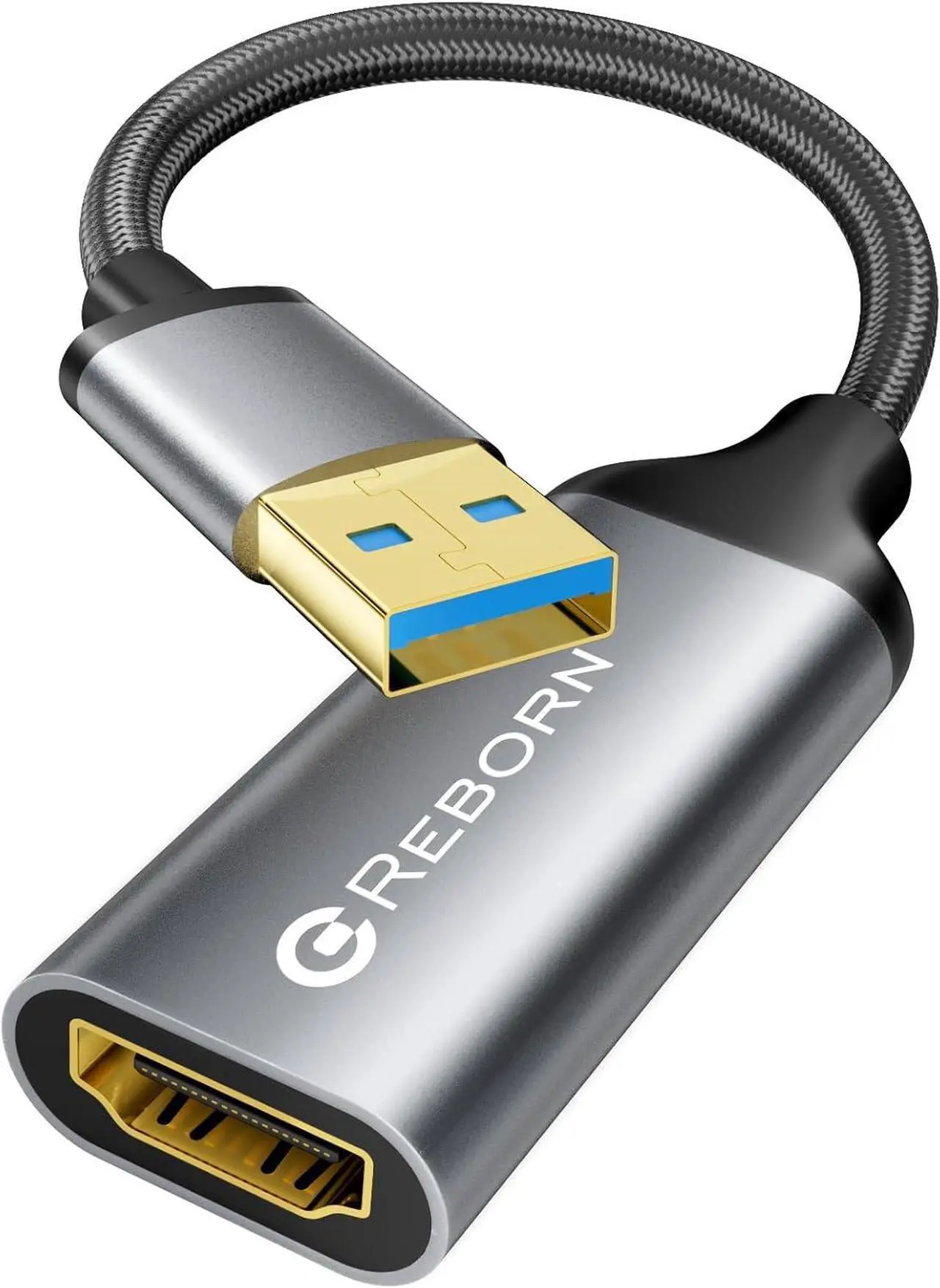 Main image of USB to HDMI Adapter 1080P@60Hz USB 3.0 Male to HDMI Female Multi-Display Cable Converter Suitable for Macos Windows 7/8/10/11 - Driver Installation is Required