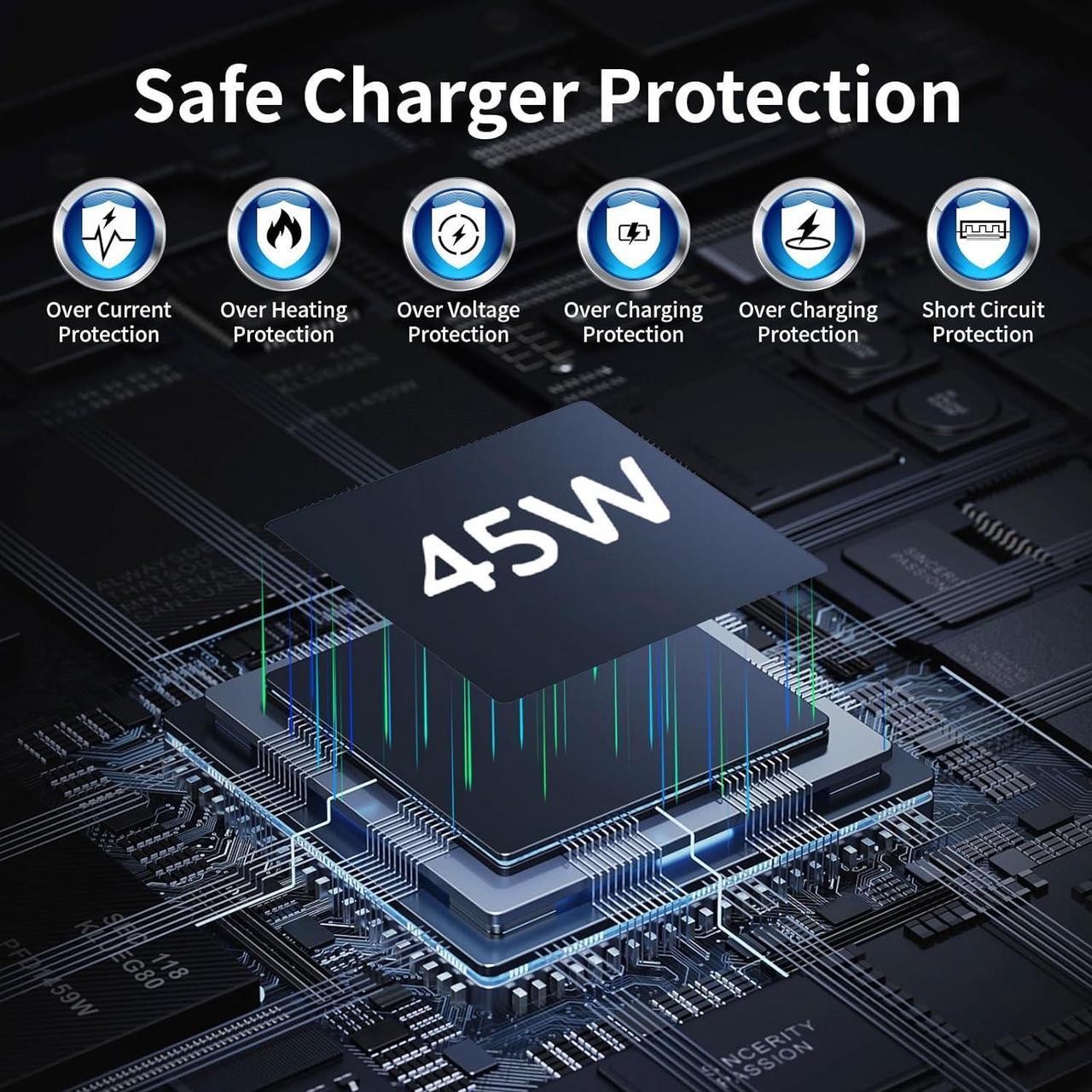 Alt view image 7 of 7 - iPhone 16 Pro Max Charger Fast Charging 45W USB C iPhone 16 Super Fast Charger Block with 10ft Long Type C Charging Cable Cord for iPhone 16/16 Pro/16 Pro Max/16 Plus 15/15 Pro Max/Pro Galaxy S24