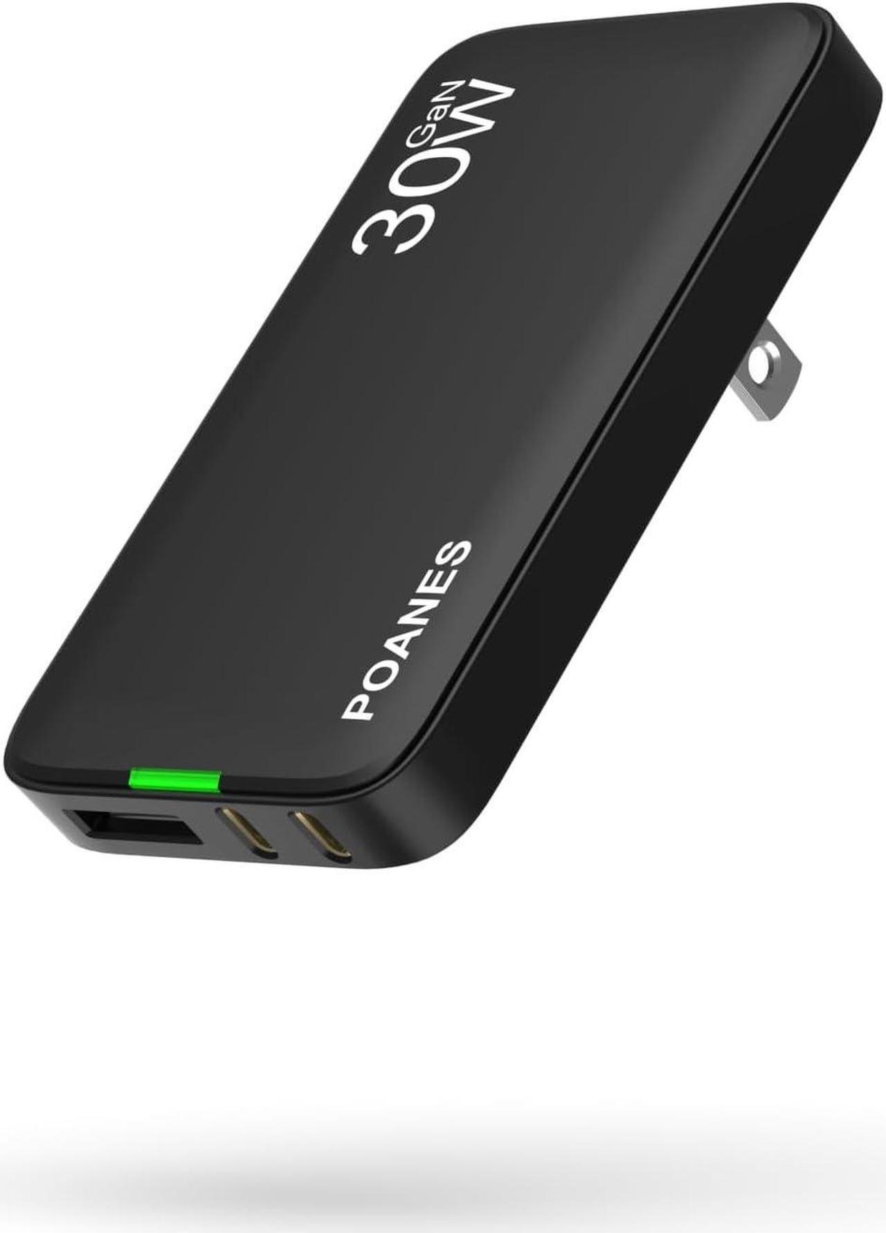 Main image of Flat USB C Wall Charger 30W 3 Ports Ultra-Slim PD Block Fast Charging USB C Wall Charger with Foldable Plug for iPad/Pro iPhone 15/14/13/XR/Pro Max Galaxy S23 S22 etc (Black-30W)
