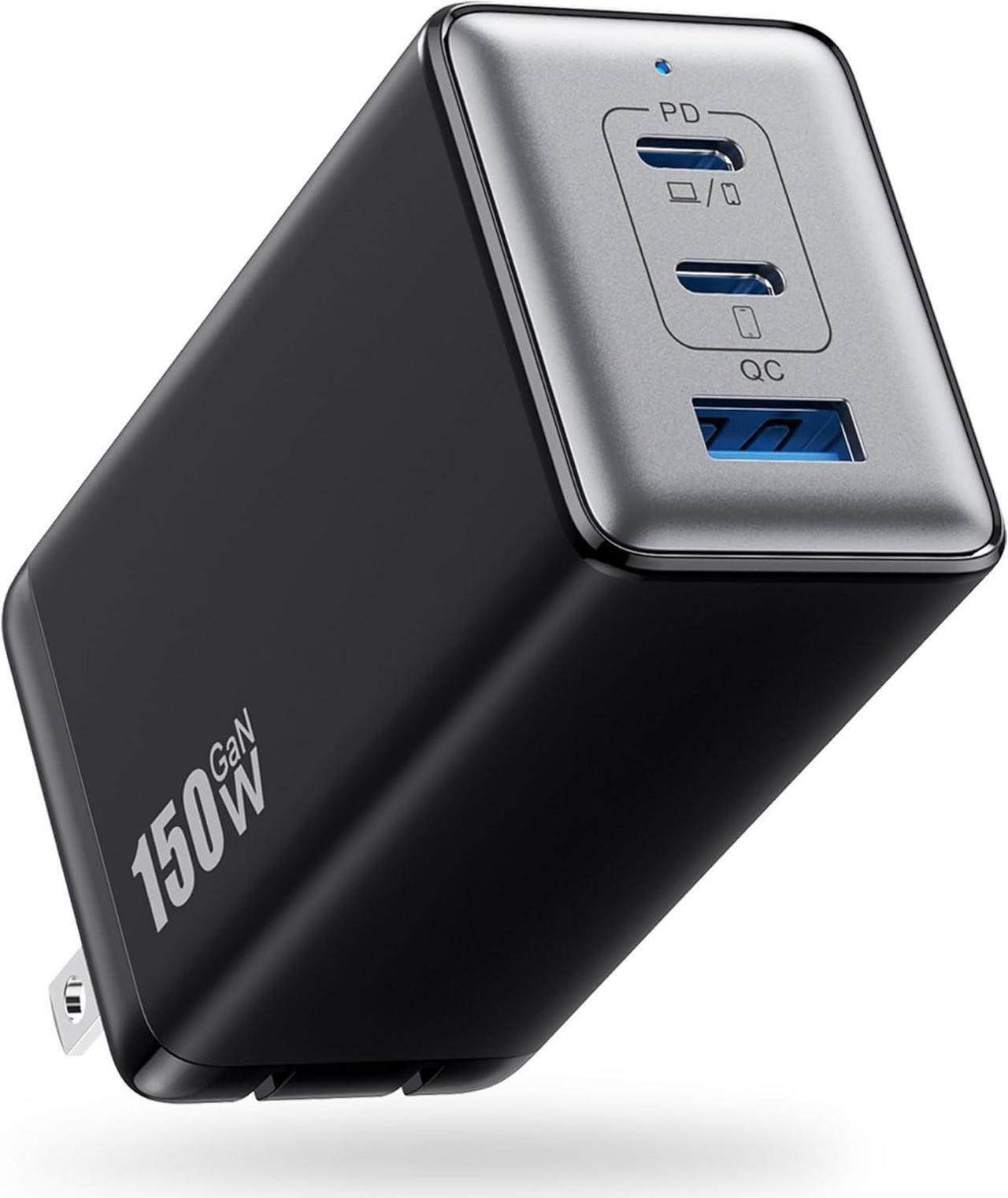Main image of 150W USB C Charger Block GaN III Compact Foldable Wall Charger 3 Port Fast Charging Station PD QC PPS Portable Charger 100W Laptop Adapter for MacBook Pro/Air iPad iPhone 16/Pro Galaxy S24  etc