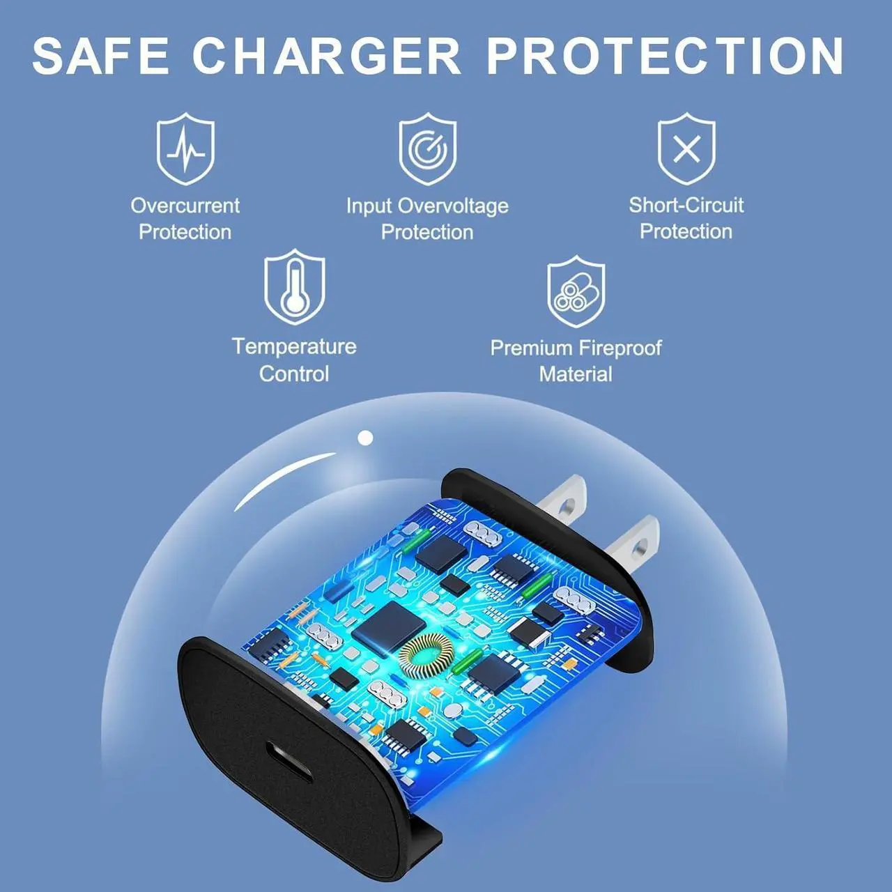 Alt view image 5 of 6 - Phone 16 15 Charger Fast Charging 30W USB C Wall Charger Phone 16 15 Pro Max Charger Block &10FT Long USB C Cable Cord for Phone 16 15/16 15 Pro Max/16 15 Pro/15 Plus/Pro 12.9 Galaxy S24 Ultra Plus
