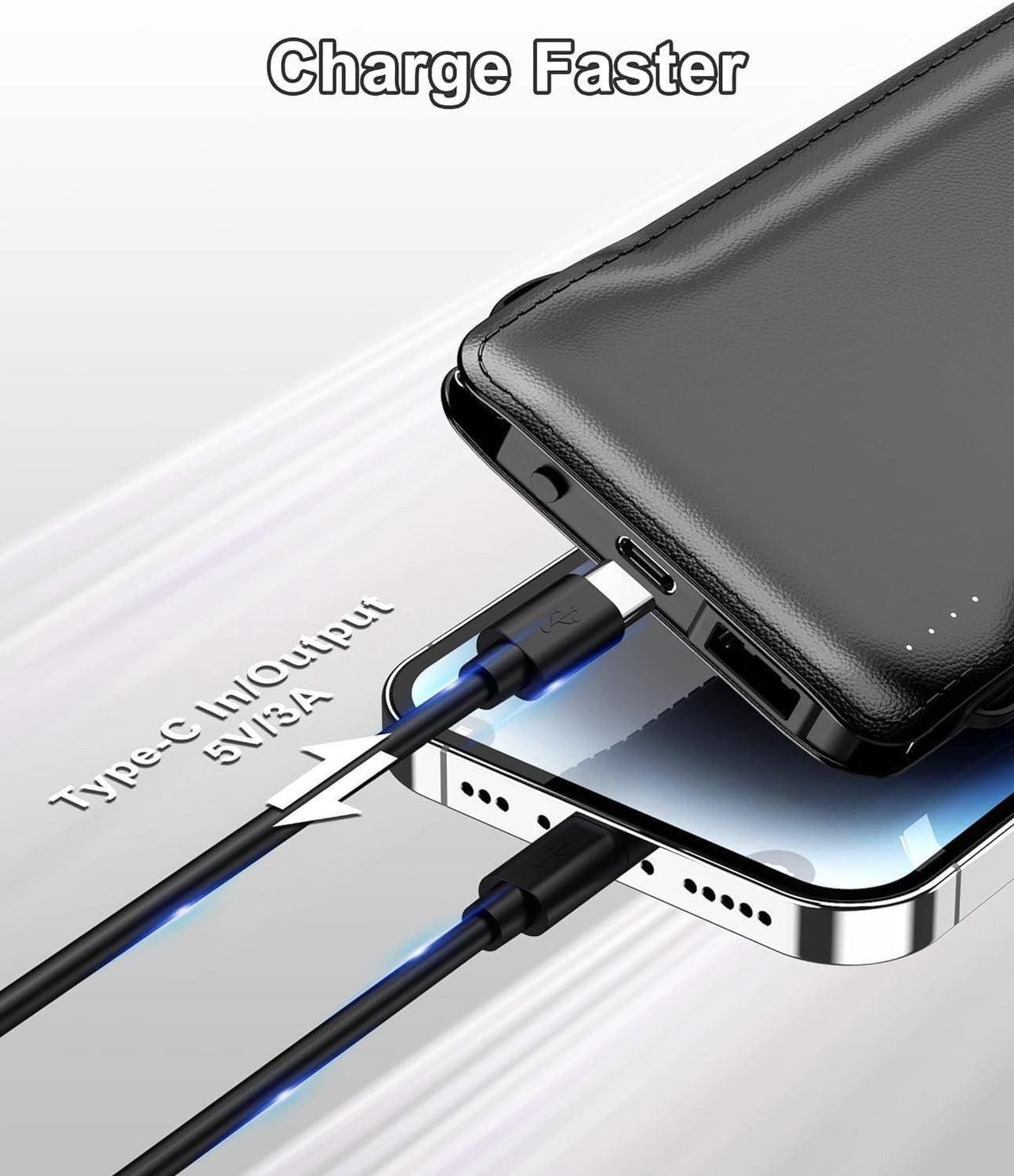 Alt view image 2 of 6 - Portable Charger with Cords 10000mAh Power Bank with Built in Cables Battery Backup Cell Phone External Battery Pack Compatible with iPhone16/15 and Android Phone Travel Battery Pack