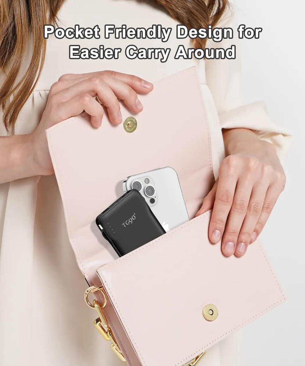 Alt view image 6 of 6 - Portable Charger with Cords 10000mAh Power Bank with Built in Cables Battery Backup Cell Phone External Battery Pack Compatible with iPhone16/15 and Android Phone Travel Battery Pack