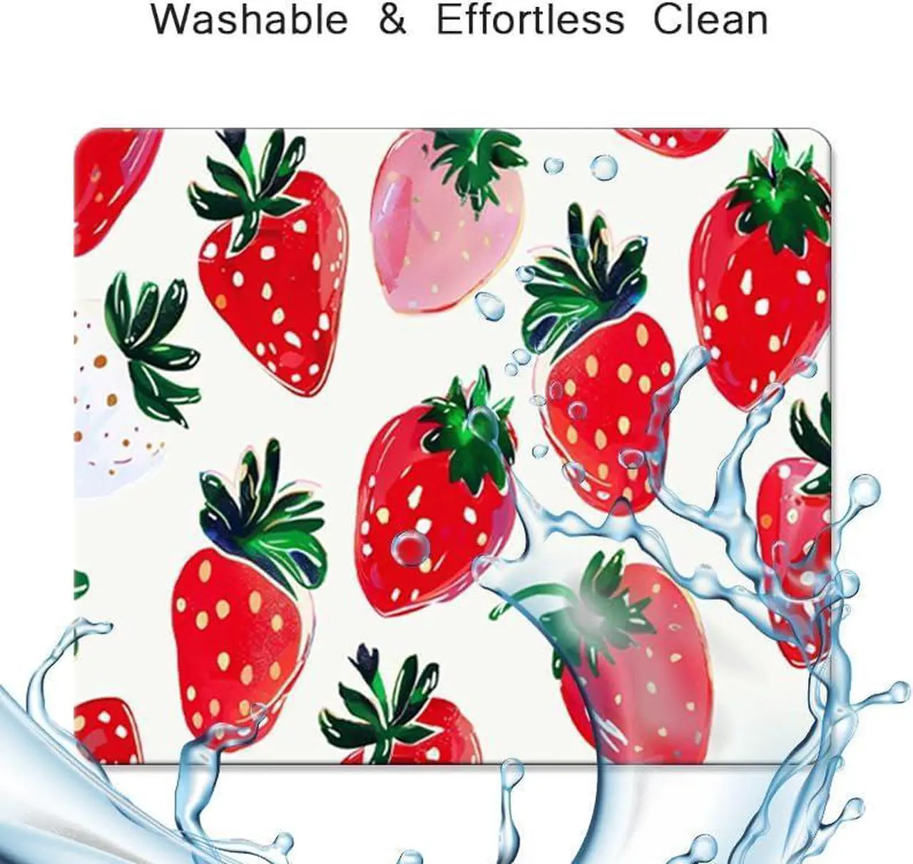 Alt view image 6 of 6 - Washable Mouse pad Cloth Comfortable Computer Mouse Pad for Laptop Specially Designed Personalized Textured and Floral Pattern Gaming Mouse Pads (Lovely Strawberries Square)