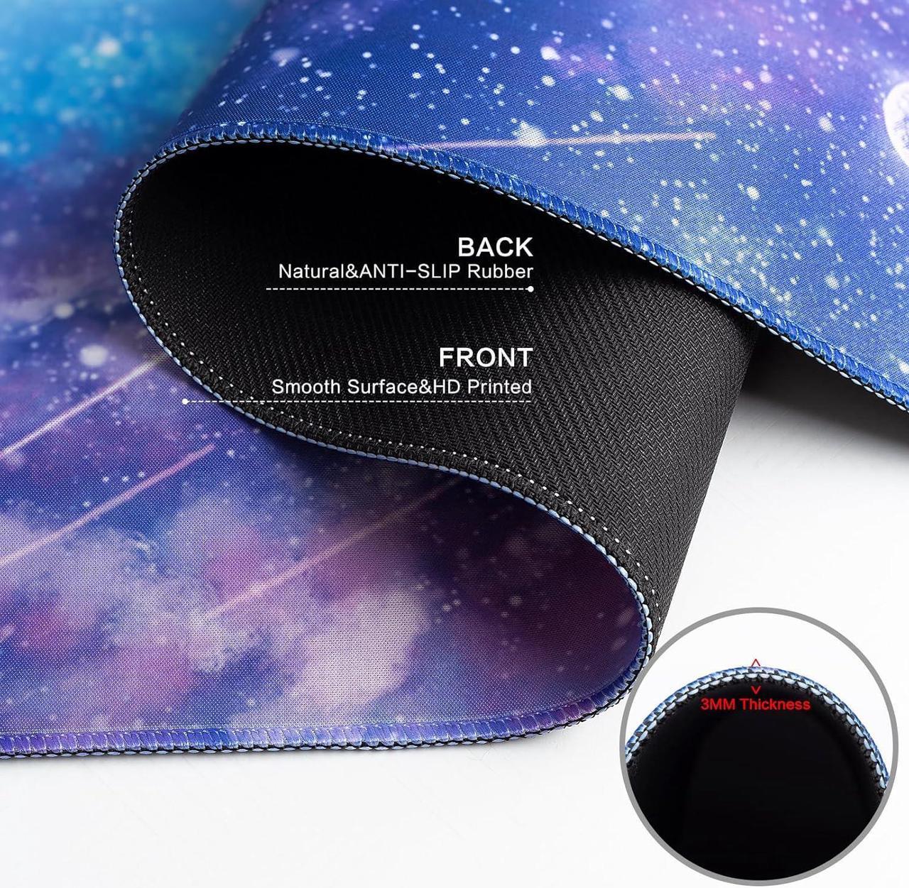 Alt view image 3 of 7 - Gaming Mouse Pad Large Mouse Pad for Desk Desk Mat Extended Mousepad Cute Purple Mouse Pad with Non-Slip Rubber Base XL Desk Pad for Home Office Gaming (31.5x15.7 Cat)