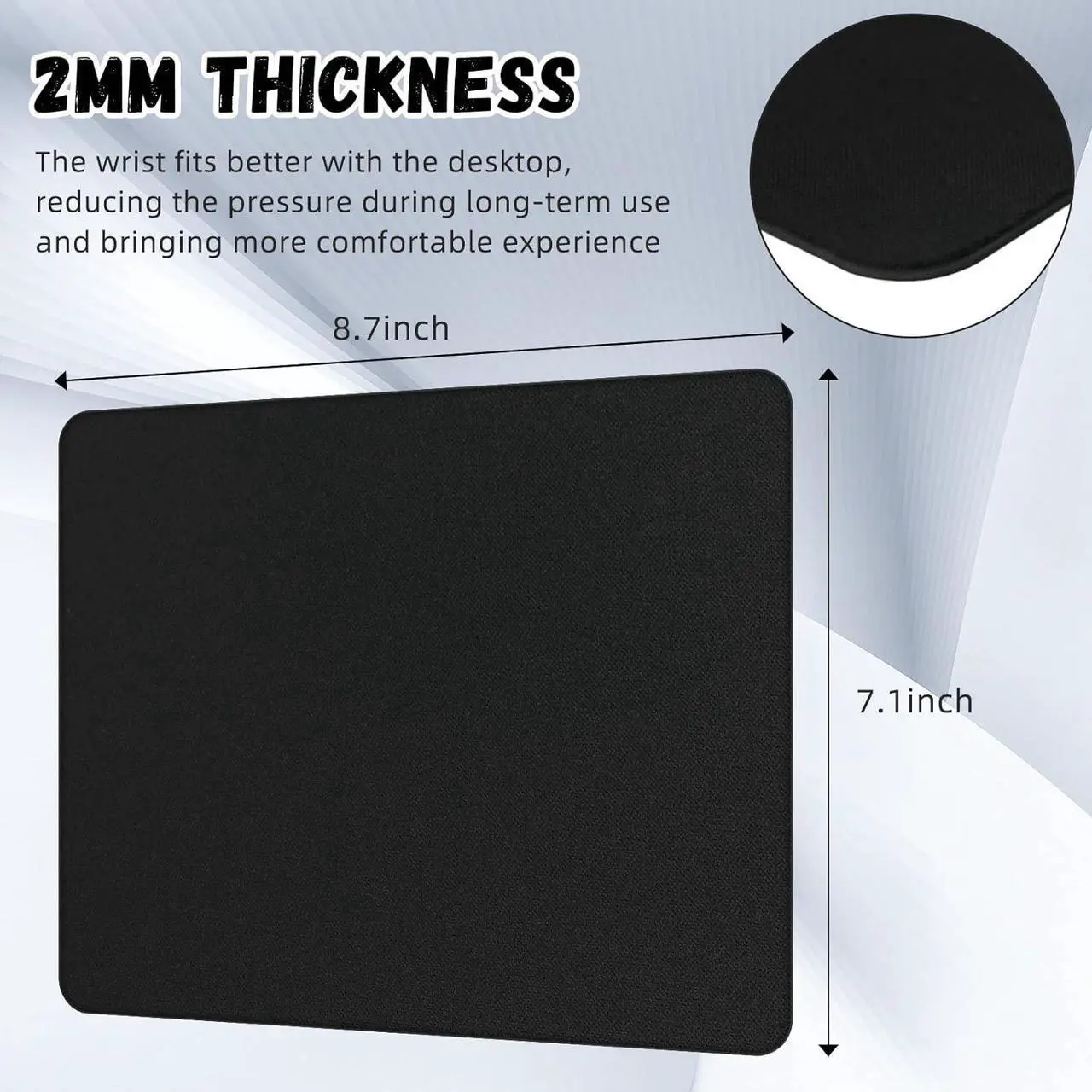 Alt view image 3 of 7 - 50 Pack Mouse Pad Bulk Computer Mouse Pad Gaming Mouse Pad for Computers Laptop Office Christmas Thank You Gifts with Non Slip Rubber Base(7.09 x 8.66 Inch Black)