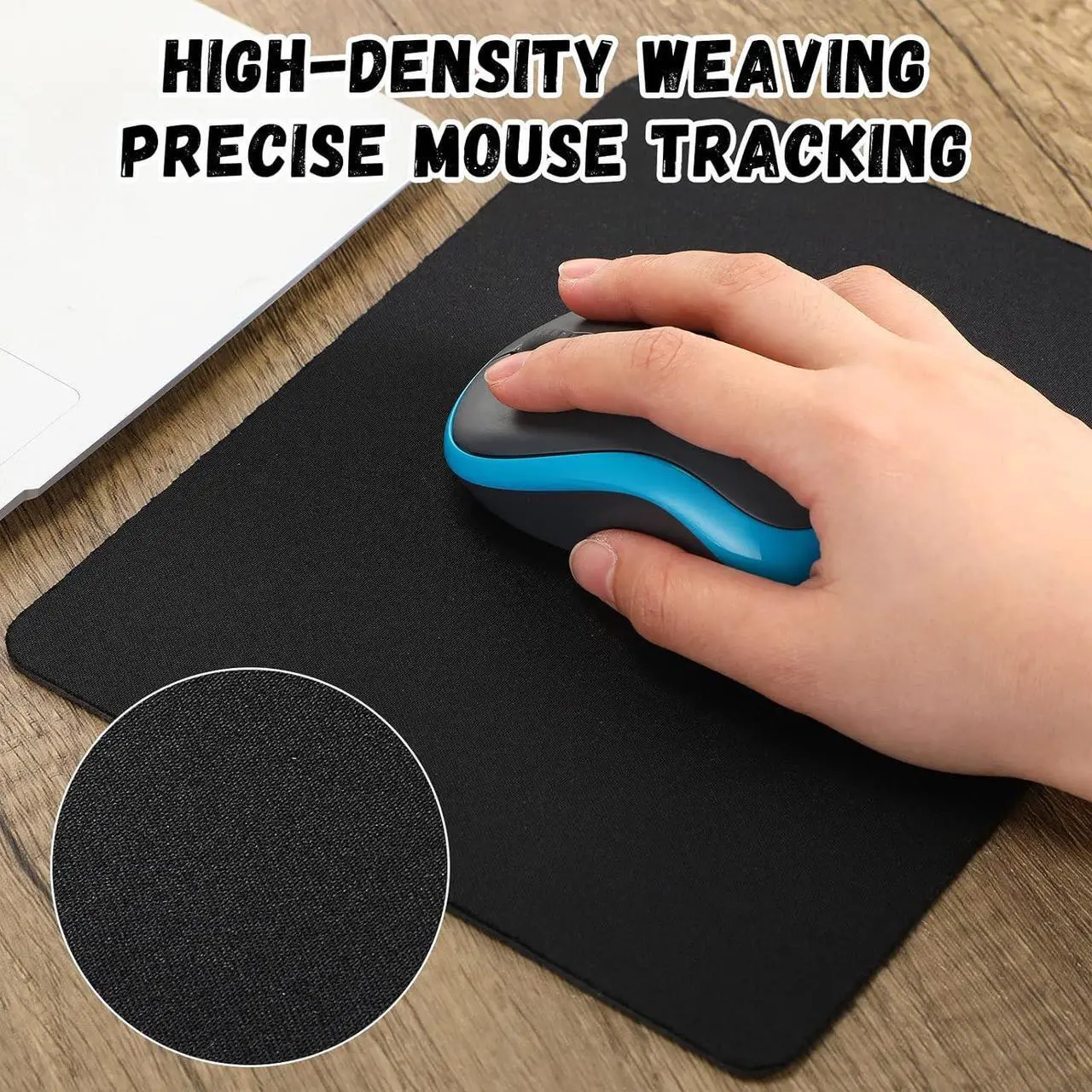 Alt view image 5 of 7 - 50 Pack Mouse Pad Bulk Computer Mouse Pad Gaming Mouse Pad for Computers Laptop Office Christmas Thank You Gifts with Non Slip Rubber Base(7.09 x 8.66 Inch Black)