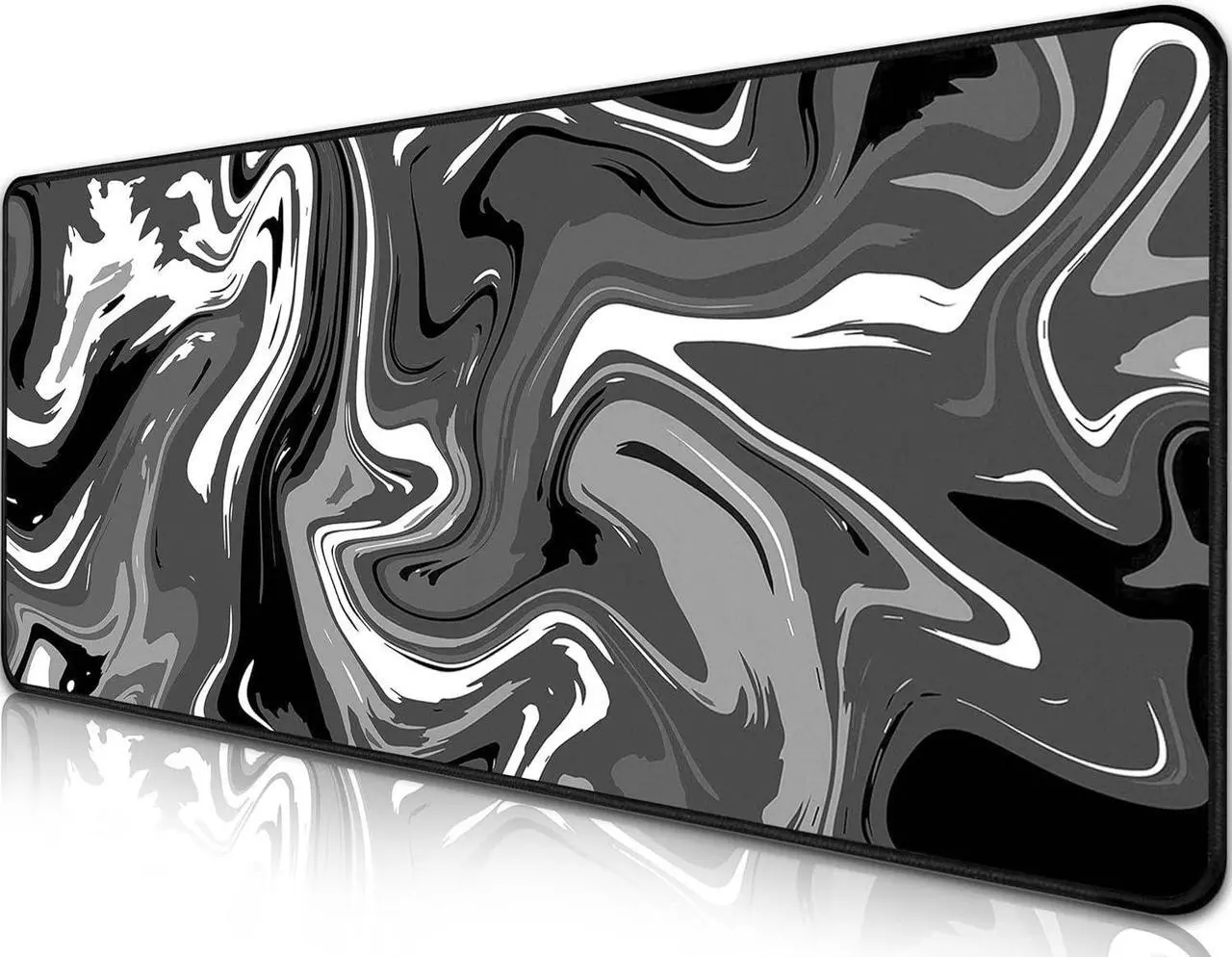 Main image of Gaming Mouse Pad Spill-Proof Extended Large Marble Fluid Design Non-Slip 31.5x11.8 XL Mousepad Smooth Surface Desk Mat for Work Home Office (Black and White)