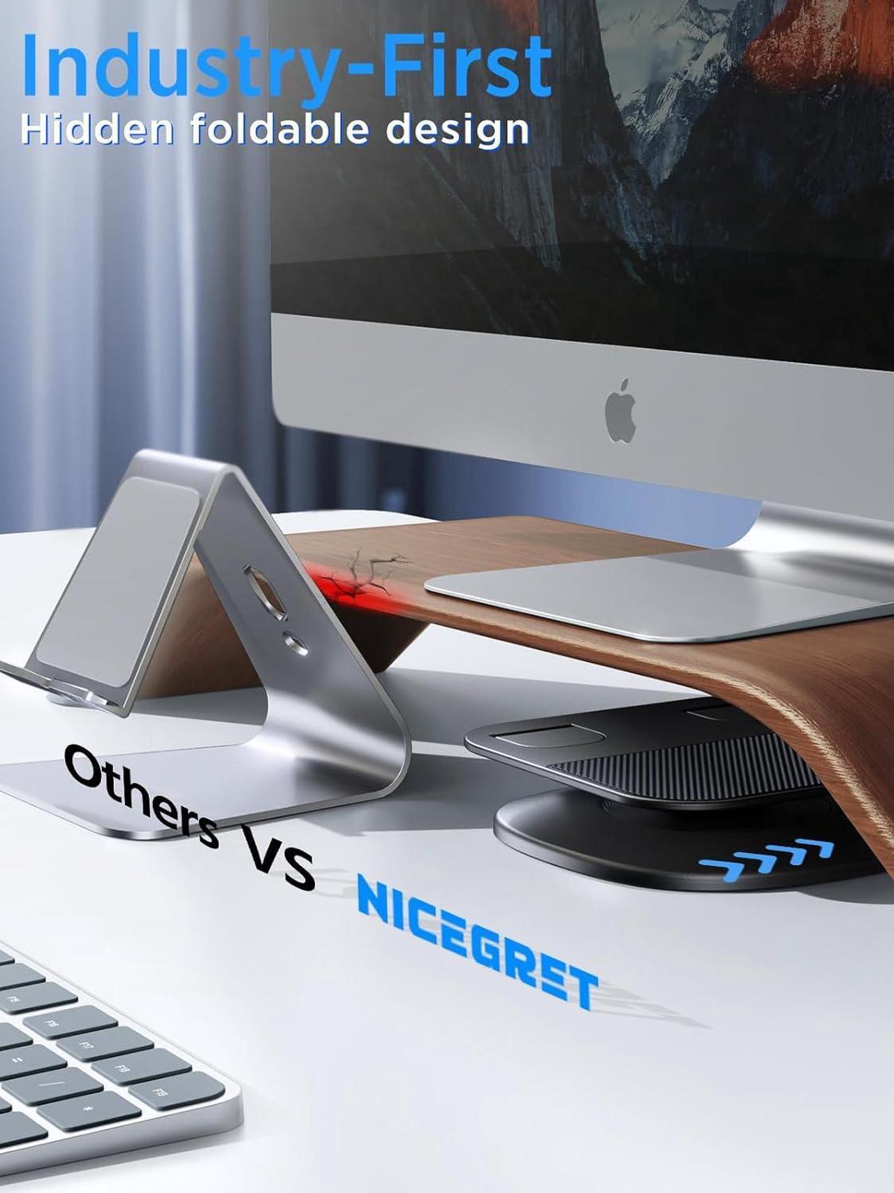 Alt view image 7 of 7 - iPad Stand for Desk Foldable 360° Rotating Tablet Stand Super Stable & Portable iPad Tablet Holder for Office Kitchen Compatible with 4-13 iPad Pro Air Mini/Kindle/iPhone/Galaxy/Monitor/Switch