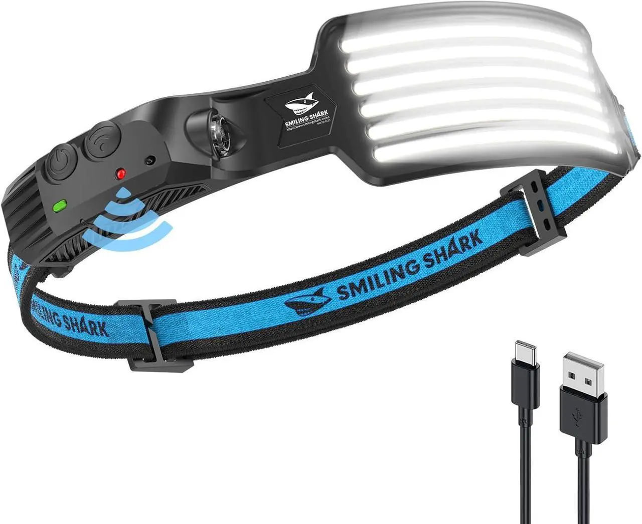 Main image of Rechargeable Headlamp 230°Wide Angle 6*White Light The Brightest LED Head Lamp with Motion Sensor Waterproof Headlight for Camping Hiking Outdoor Head-Lamp-LED-Frontale-Rechargeable