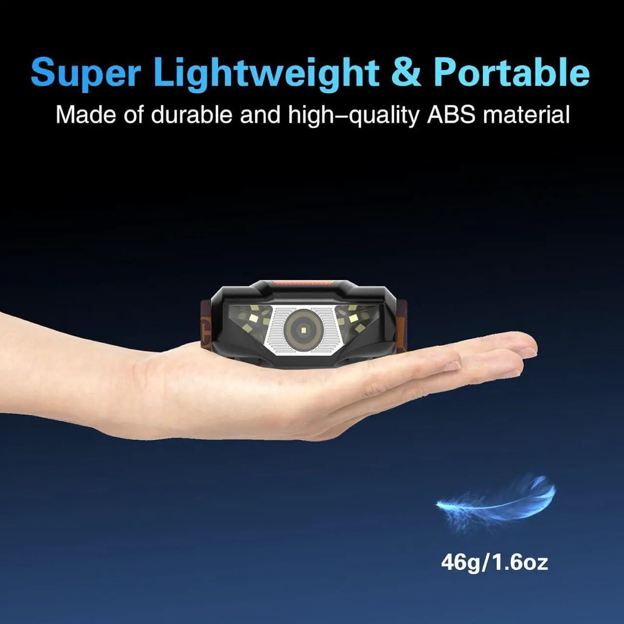 Alt view image 4 of 7 - 2 LED Headlamps Flashlights with Portable Cases 1.6oz Mini Bright Running Headlamp Waterproof Head Lamps Small Headlights for Adults Kids Camping Hiking Night Reading (NO AA Battery)
