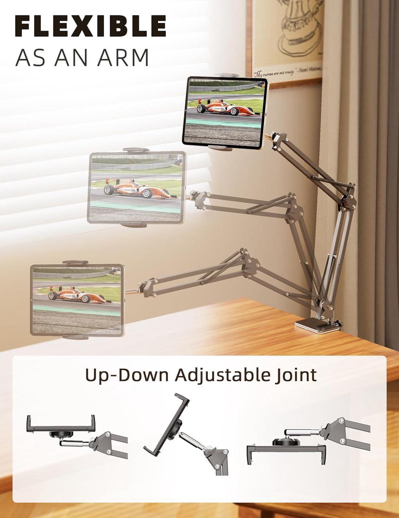 Alt view image 5 of 7 - Tablet Holder for Kindle Holder Reading Accessories in Bed Desk for iPad Kindle Stand Tablet Stand Compatible with Kindle Paperwhite Colorsoft iPad iPhone Tablets Devices (4.7-11)